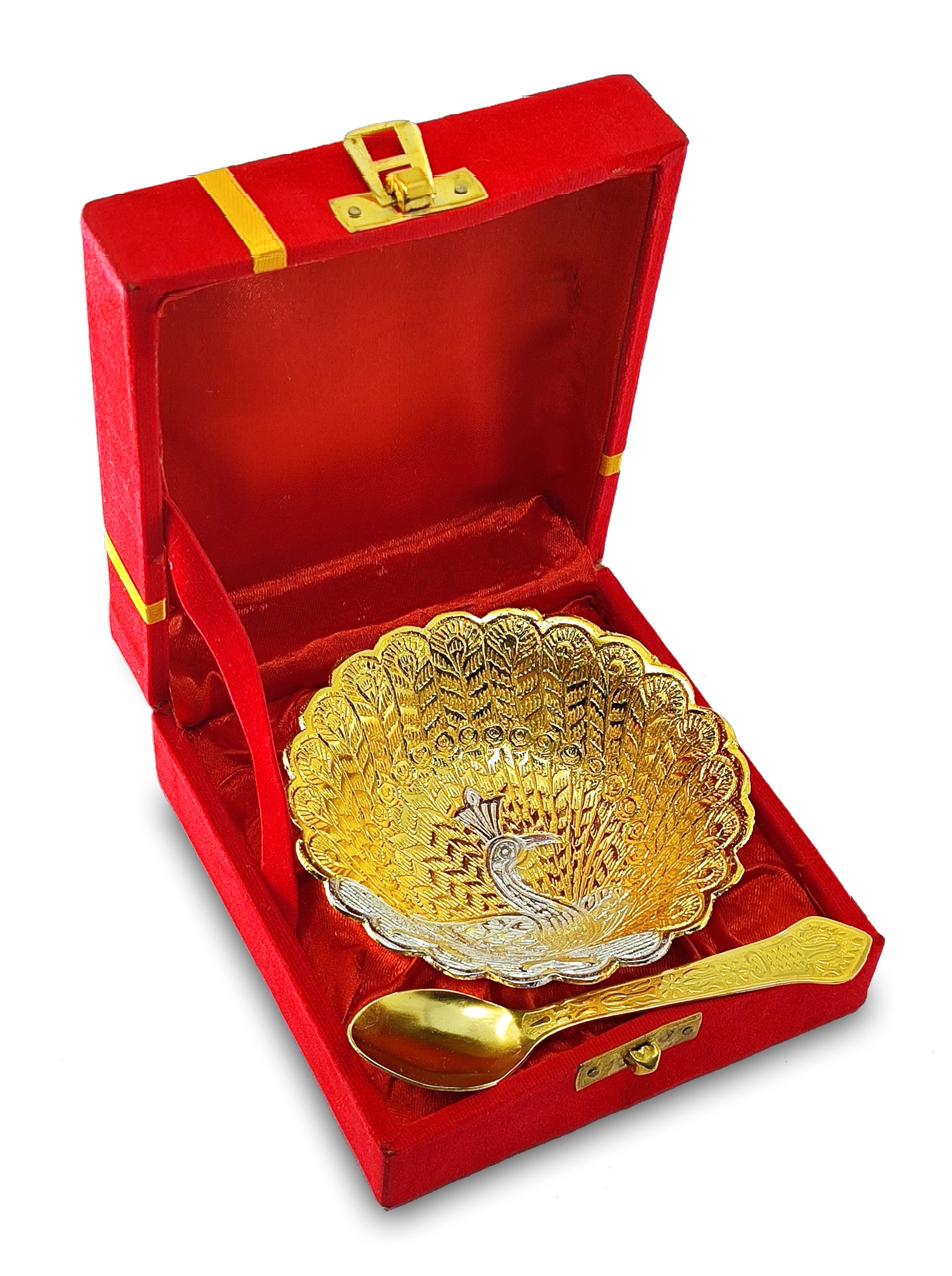 BENGALEN Gold & Silver Plated Bowl Spoon Set