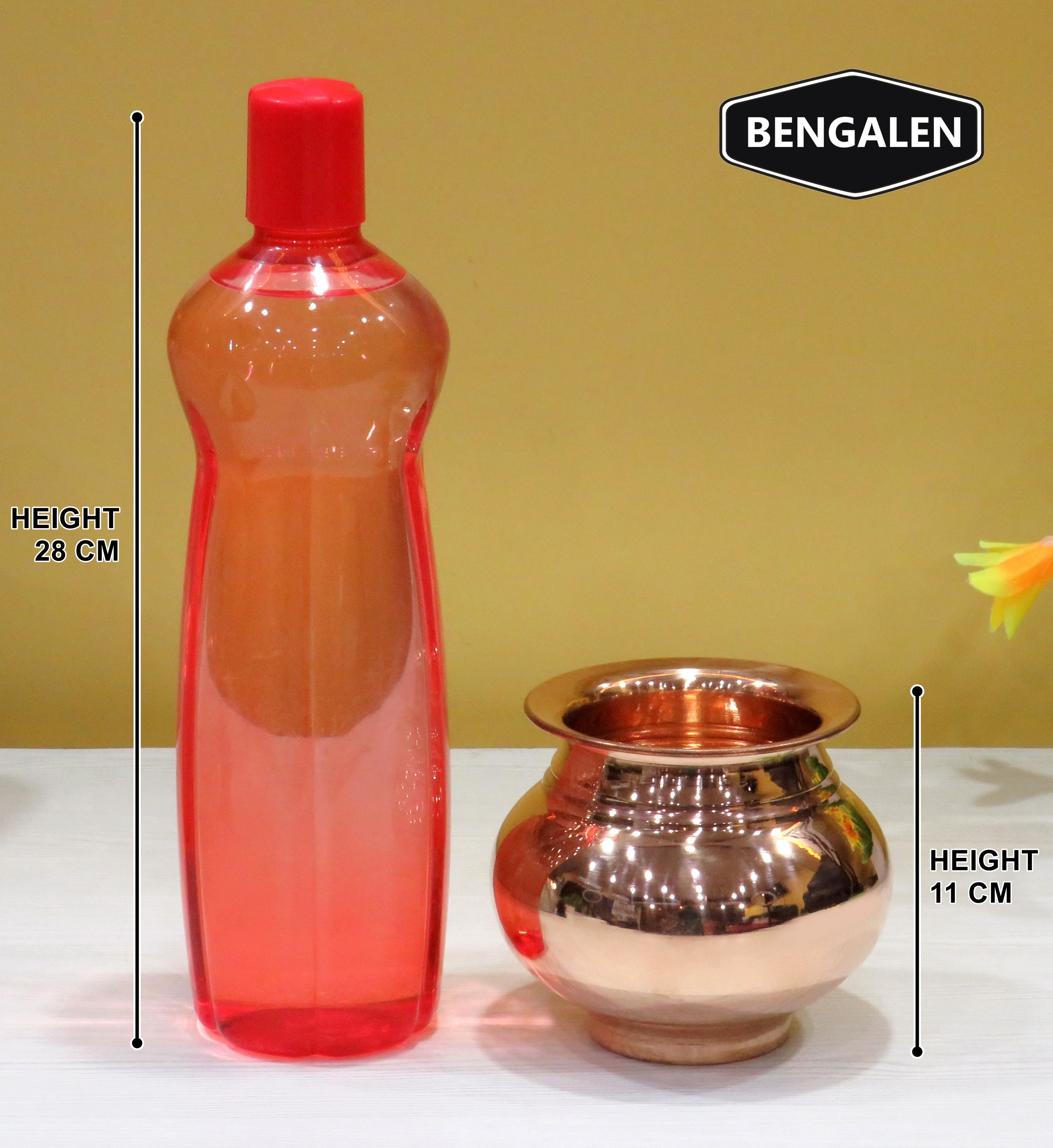 BENGALEN তামার কলশ লোটা গাদোয়া চকচকে পূজার প্রবন্ধ বাড়ির মন্দিরের জন্য আলংকারিক পূজার সামগ্রী পুজনের উদ্দেশ্যে ফেরত উপহার