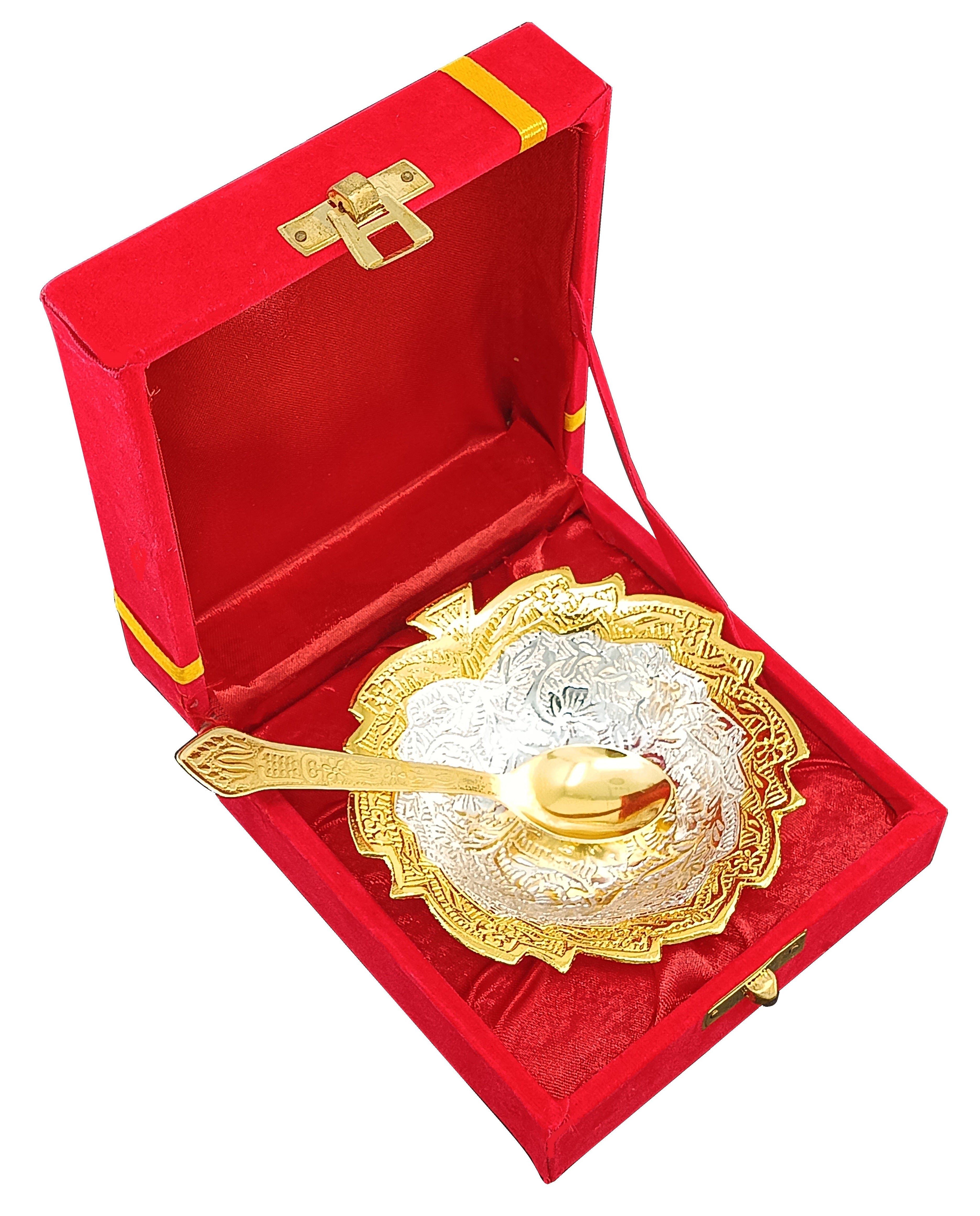 BENGALEN Gold & Silver Plated Bowl Spoon Set