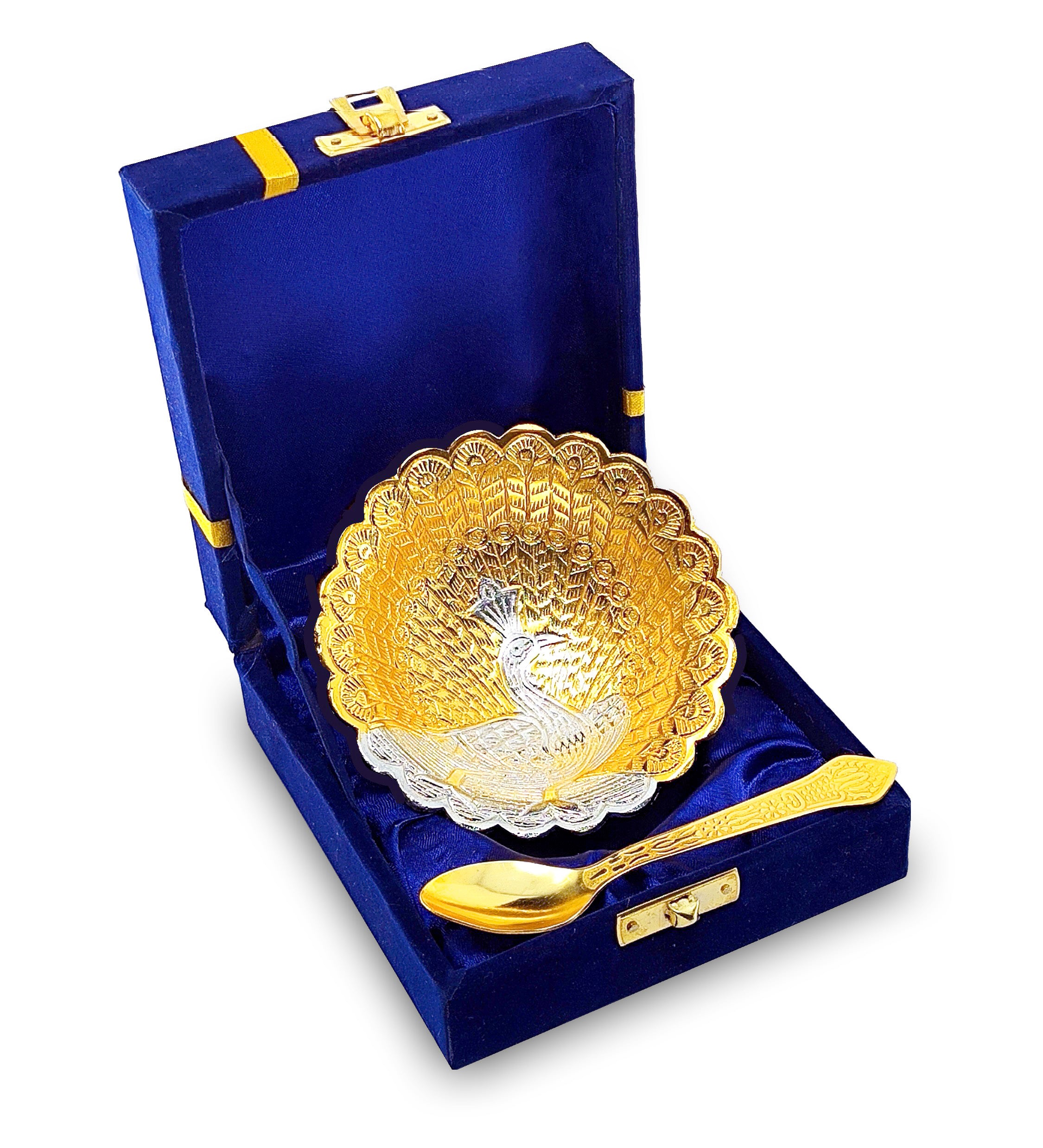 BENGALEN Gold & Silver Plated Bowl Spoon Set