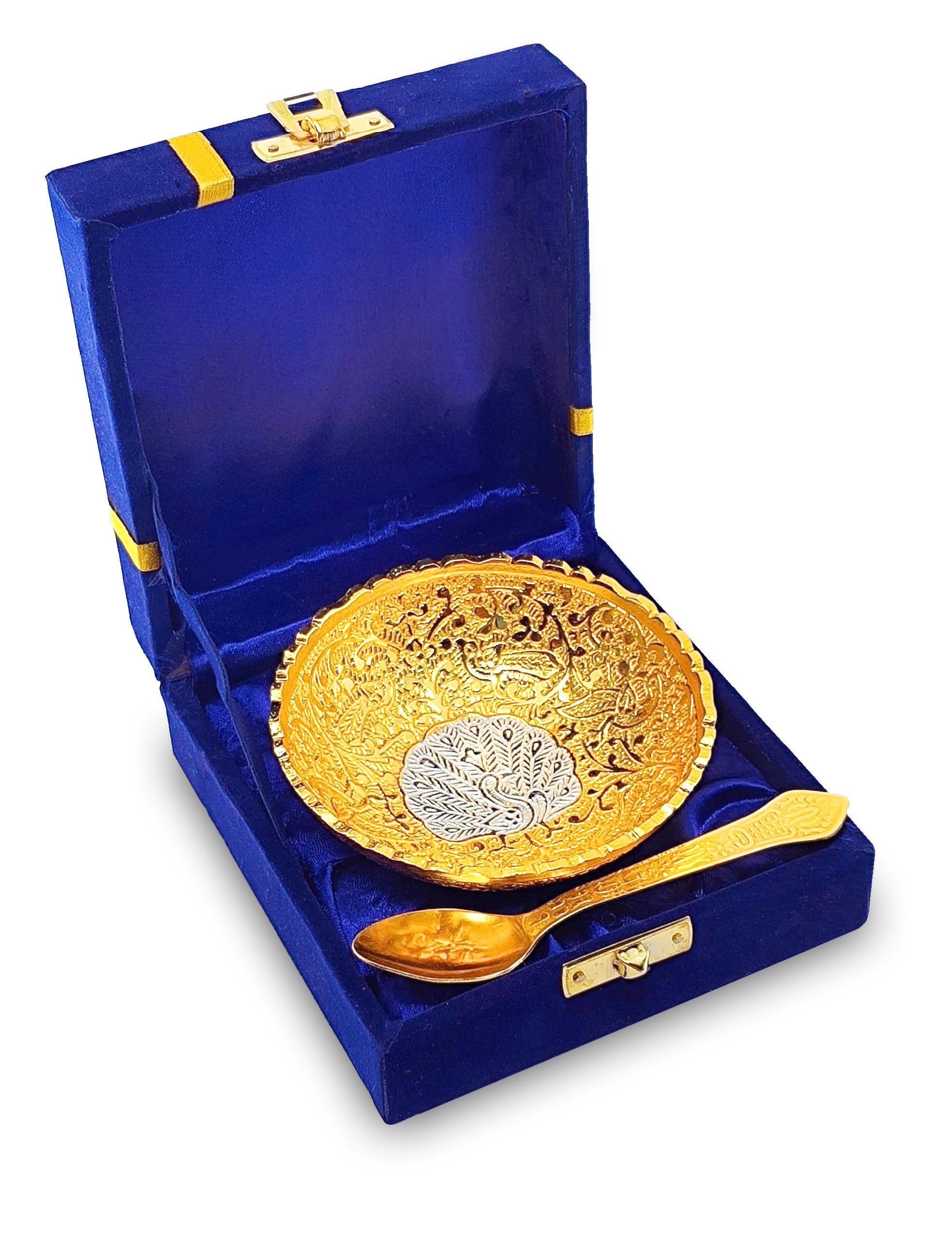 BENGALEN Gold & Silver Plated Bowl Spoon Set