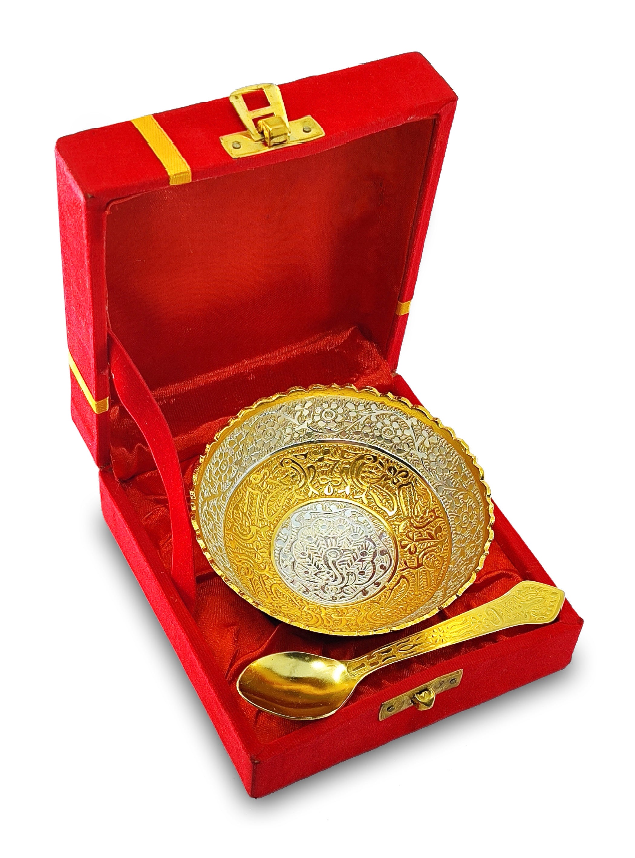 BENGALEN Gold & Silver Plated Bowl Spoon Set