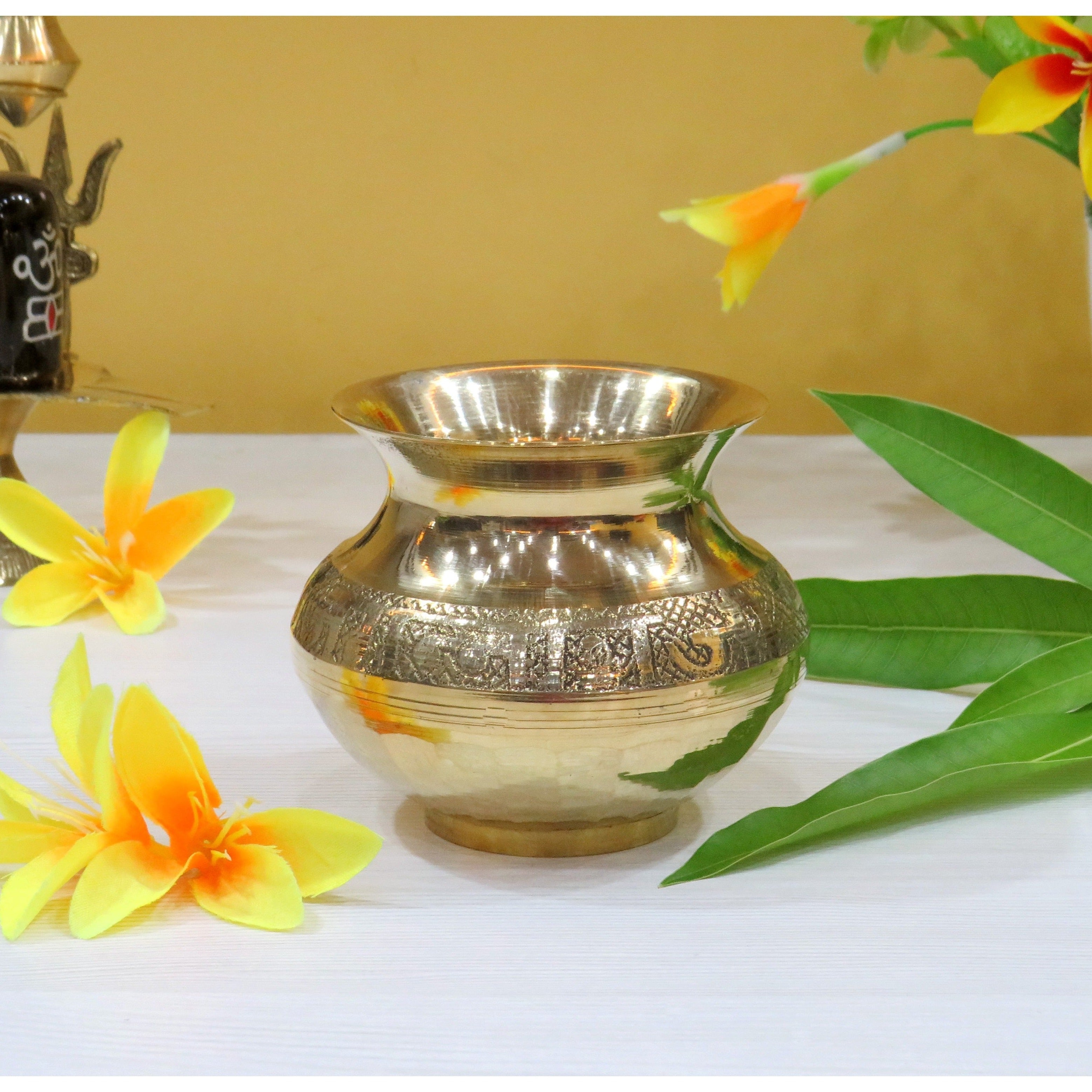 BENGALEN Brass Kalash Lota Gadwa Pooja Articles for Home Temple Decorative Puja Items for Poojan Purpose Return Gift