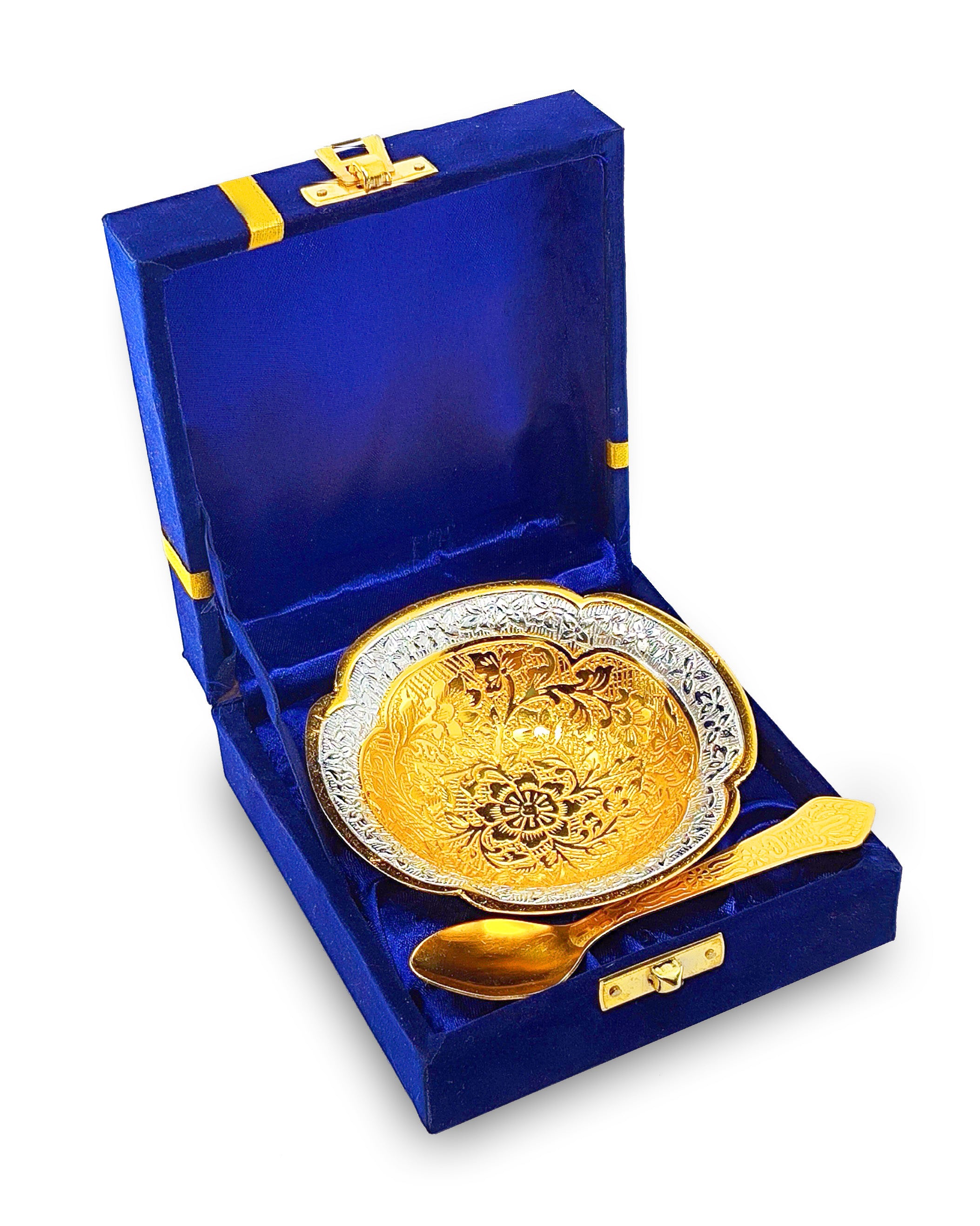BENGALEN Gold & Silver Plated Bowl Spoon Set