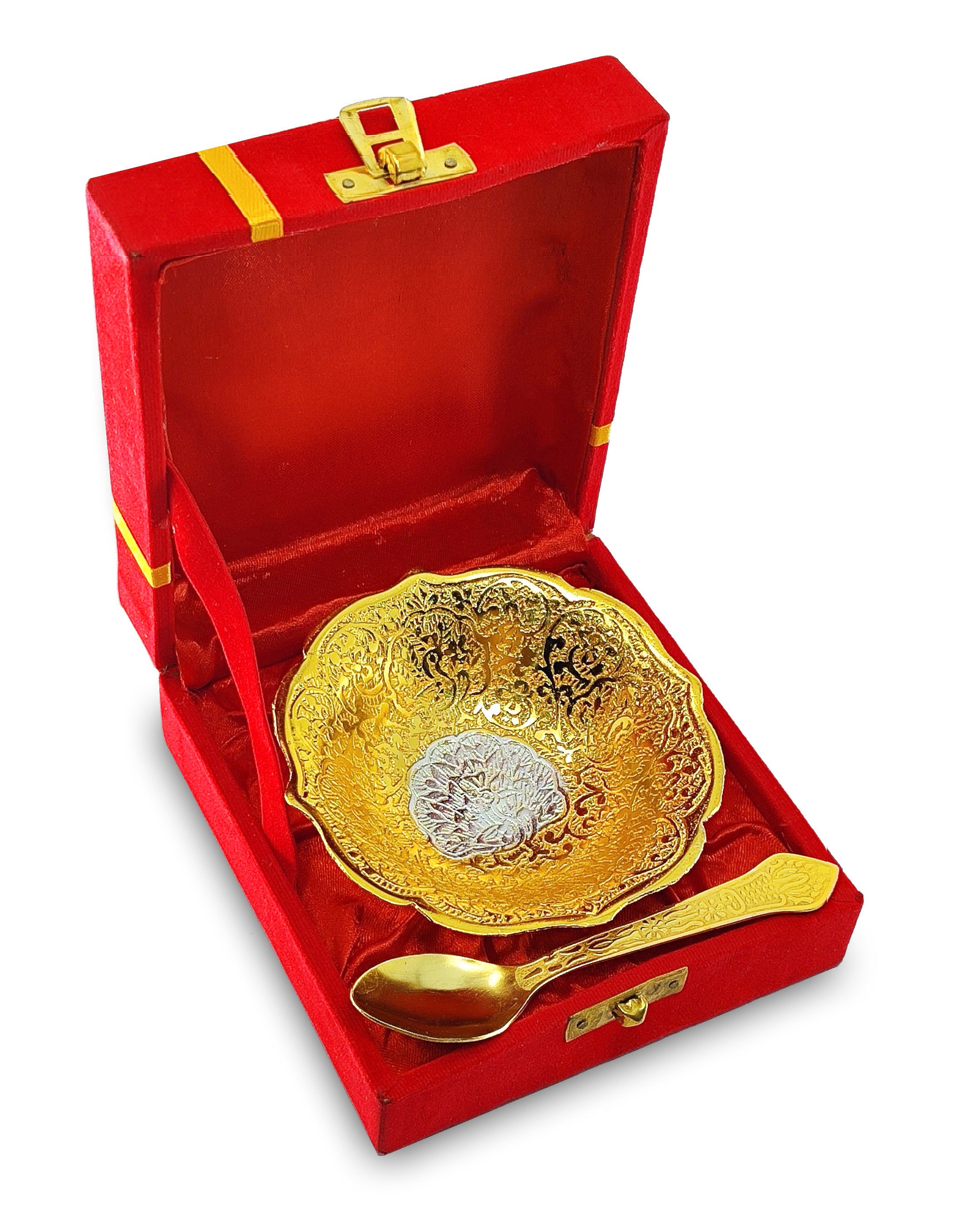 BENGALEN Gold & Silver Plated Bowl Spoon Set