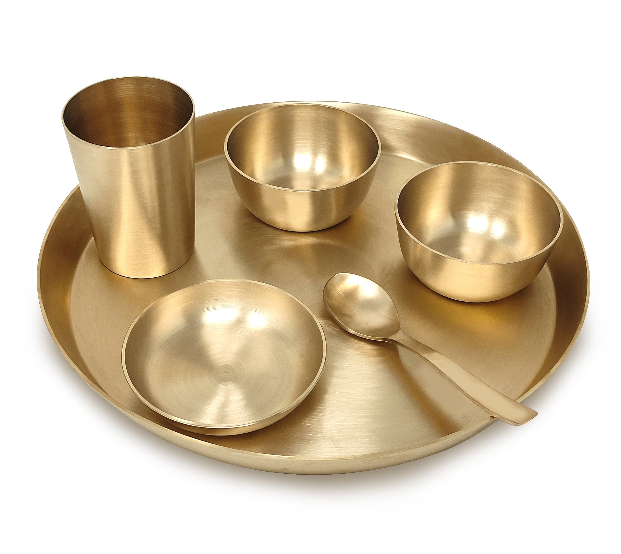 BENGALEN Kansa Dinner Set 12 Inch for Adult Daily Use Annaprashan Sanskar Rice Ceremony Gift for Girls Boys Kids Festive Birthday Return Home Decorative Gifts Items