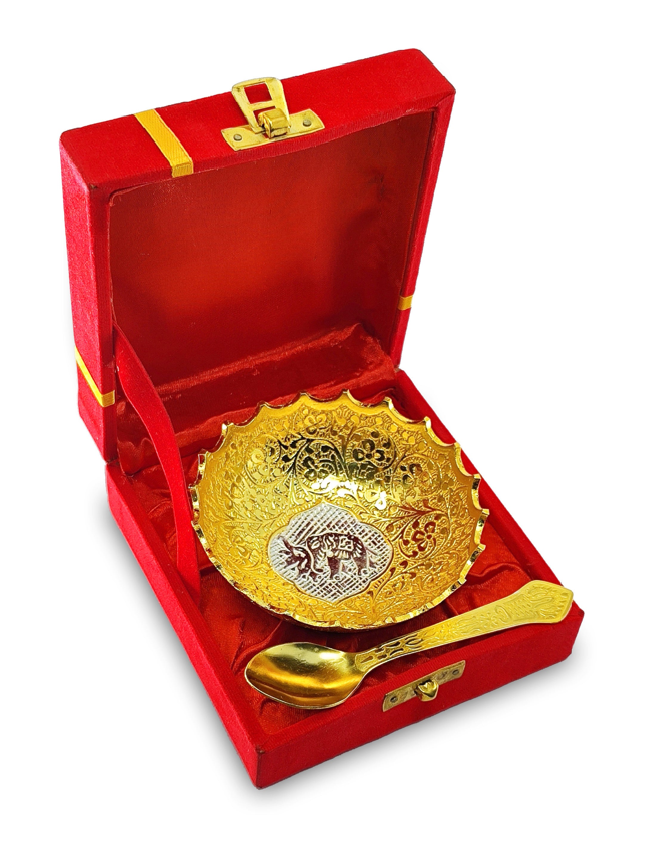 BENGALEN Gold & Silver Plated Bowl Spoon Set