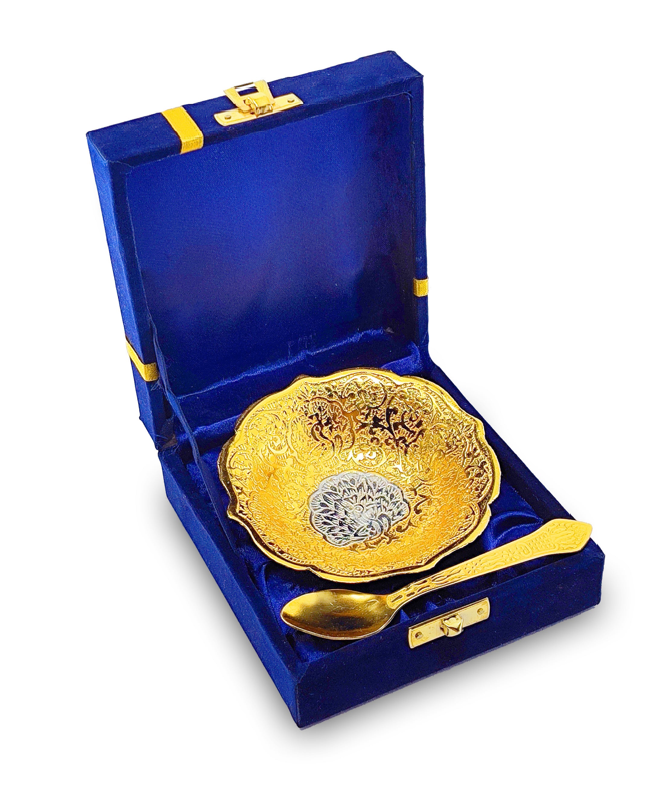 BENGALEN Gold & Silver Plated Bowl Spoon Set