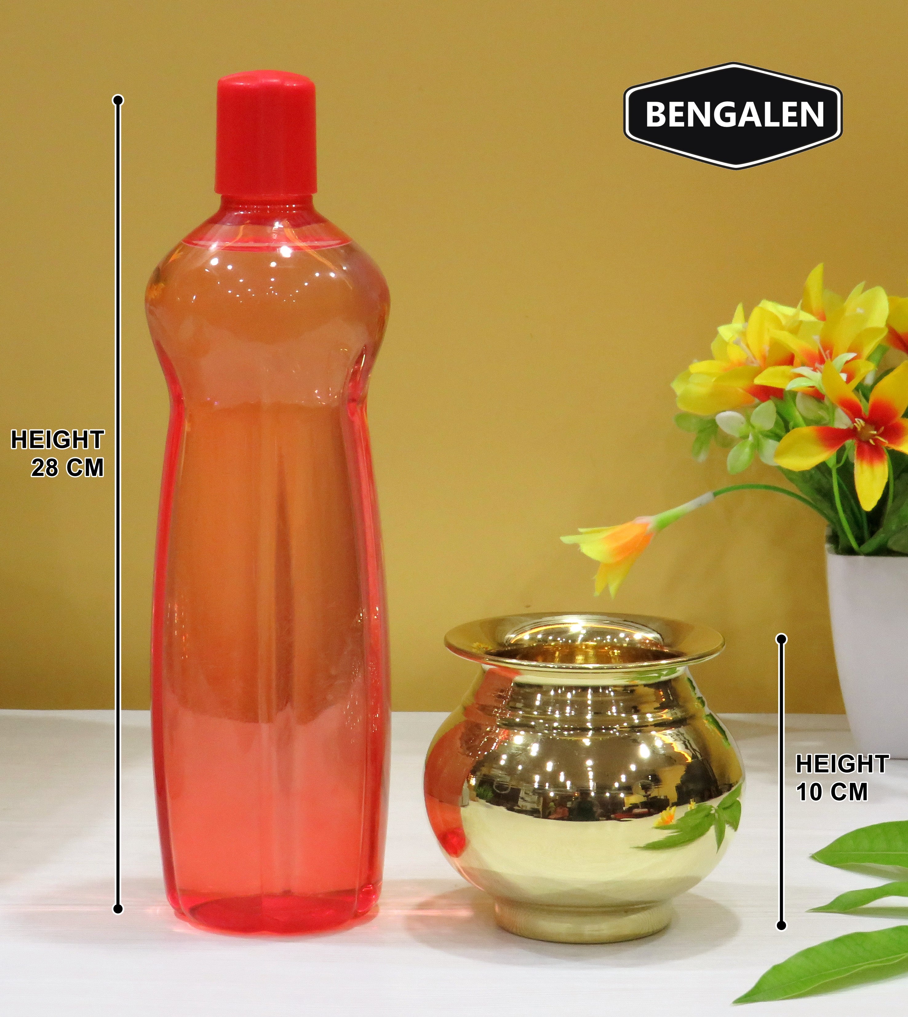 BENGALEN পিতলের কলশ লোটা গাদোয়া চকচকে পূজার প্রবন্ধ বাড়ির মন্দিরের জন্য আলংকারিক পূজা আইটেম পূজার উদ্দেশ্য ফেরত উপহার