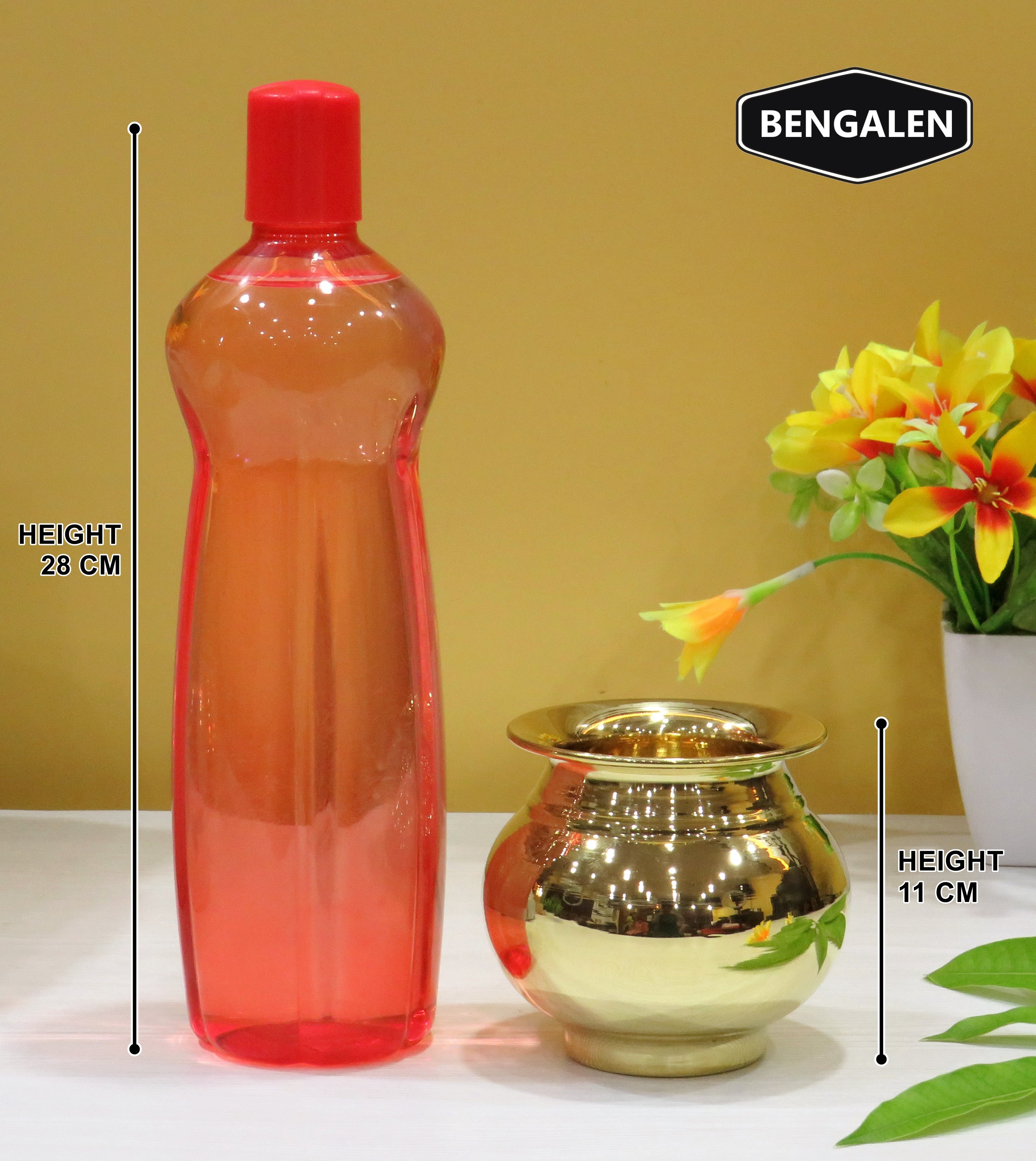 BENGALEN পিতলের কলশ লোটা গাদোয়া চকচকে পূজার প্রবন্ধ বাড়ির মন্দিরের জন্য আলংকারিক পূজা আইটেম পূজার উদ্দেশ্য ফেরত উপহার