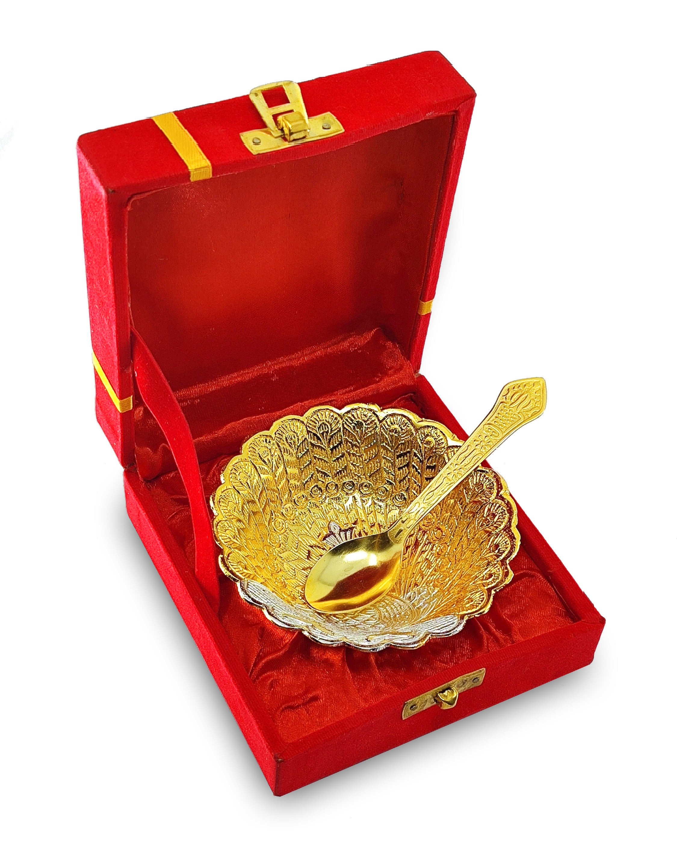 BENGALEN Gold & Silver Plated Bowl Spoon Set