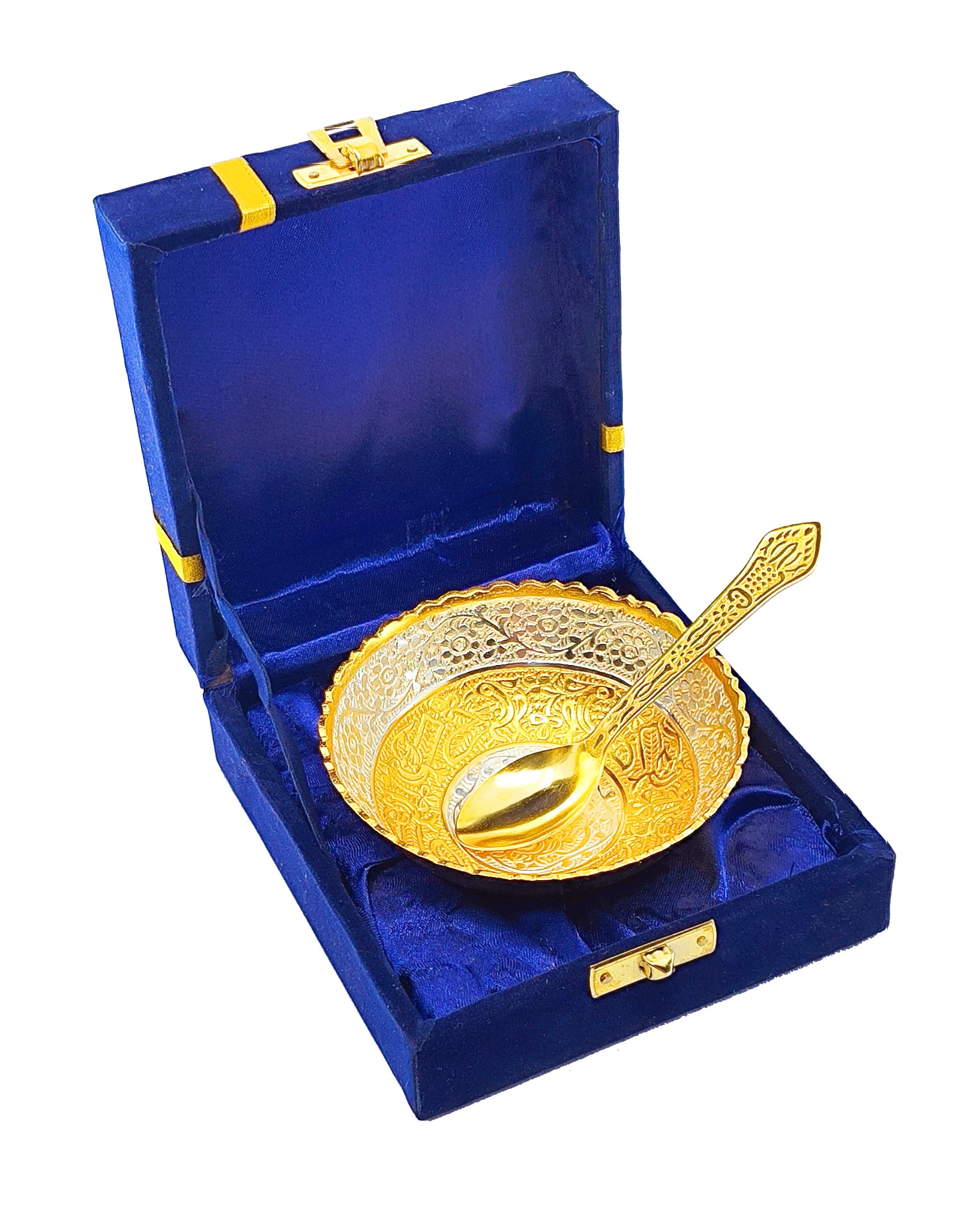 BENGALEN Gold & Silver Plated Bowl Spoon Set