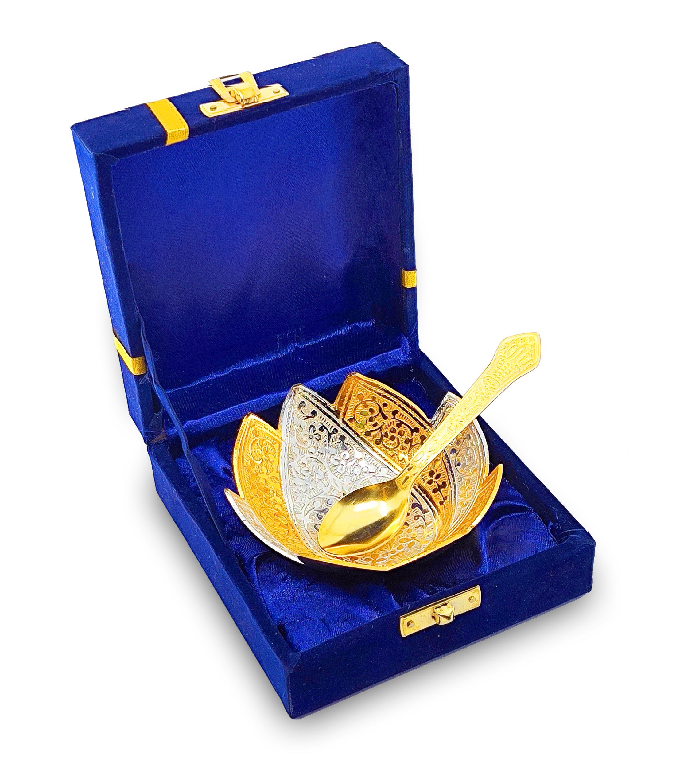 BENGALEN Gold & Silver Plated Bowl Spoon Set