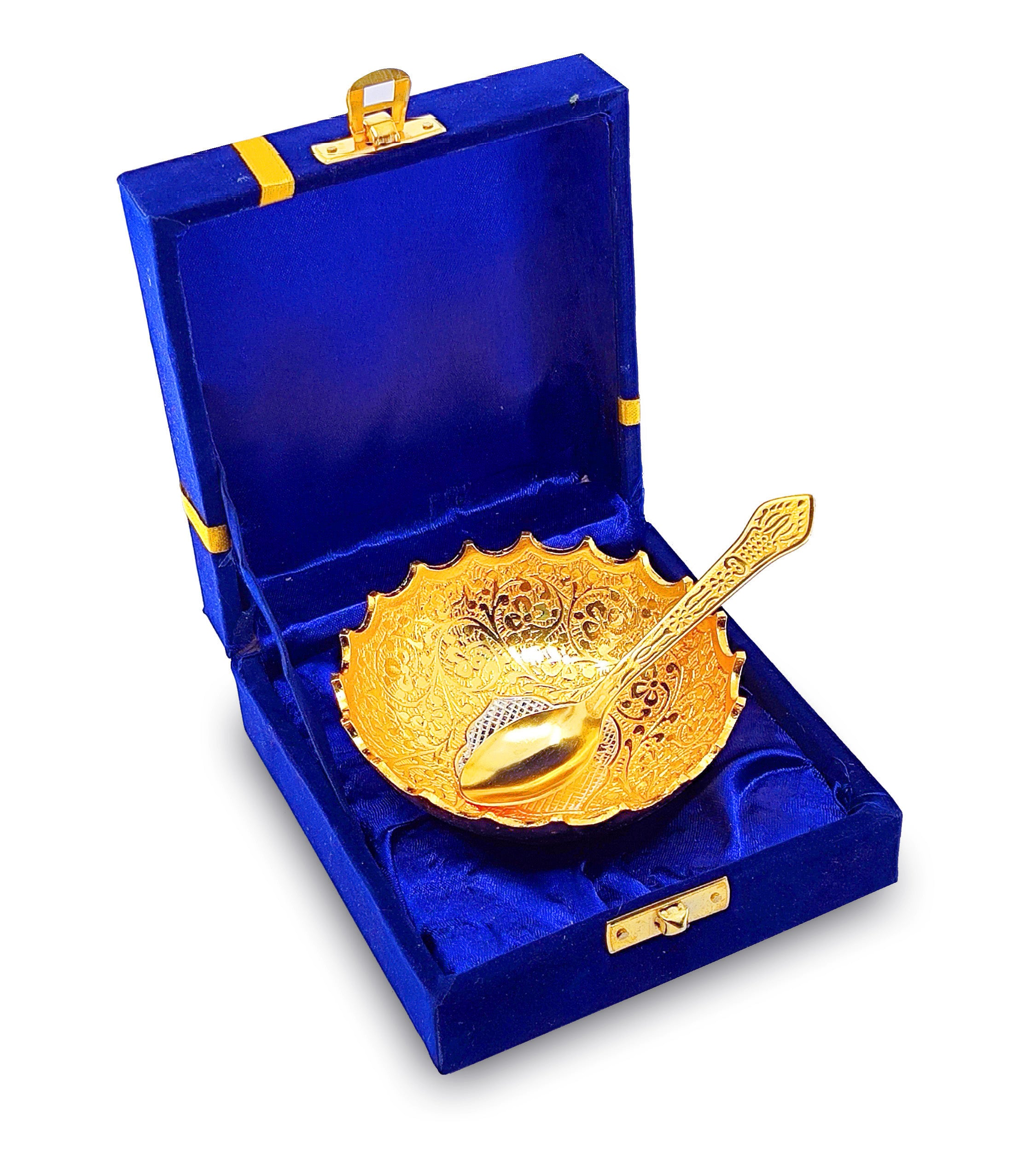 BENGALEN Gold & Silver Plated Bowl Spoon Set