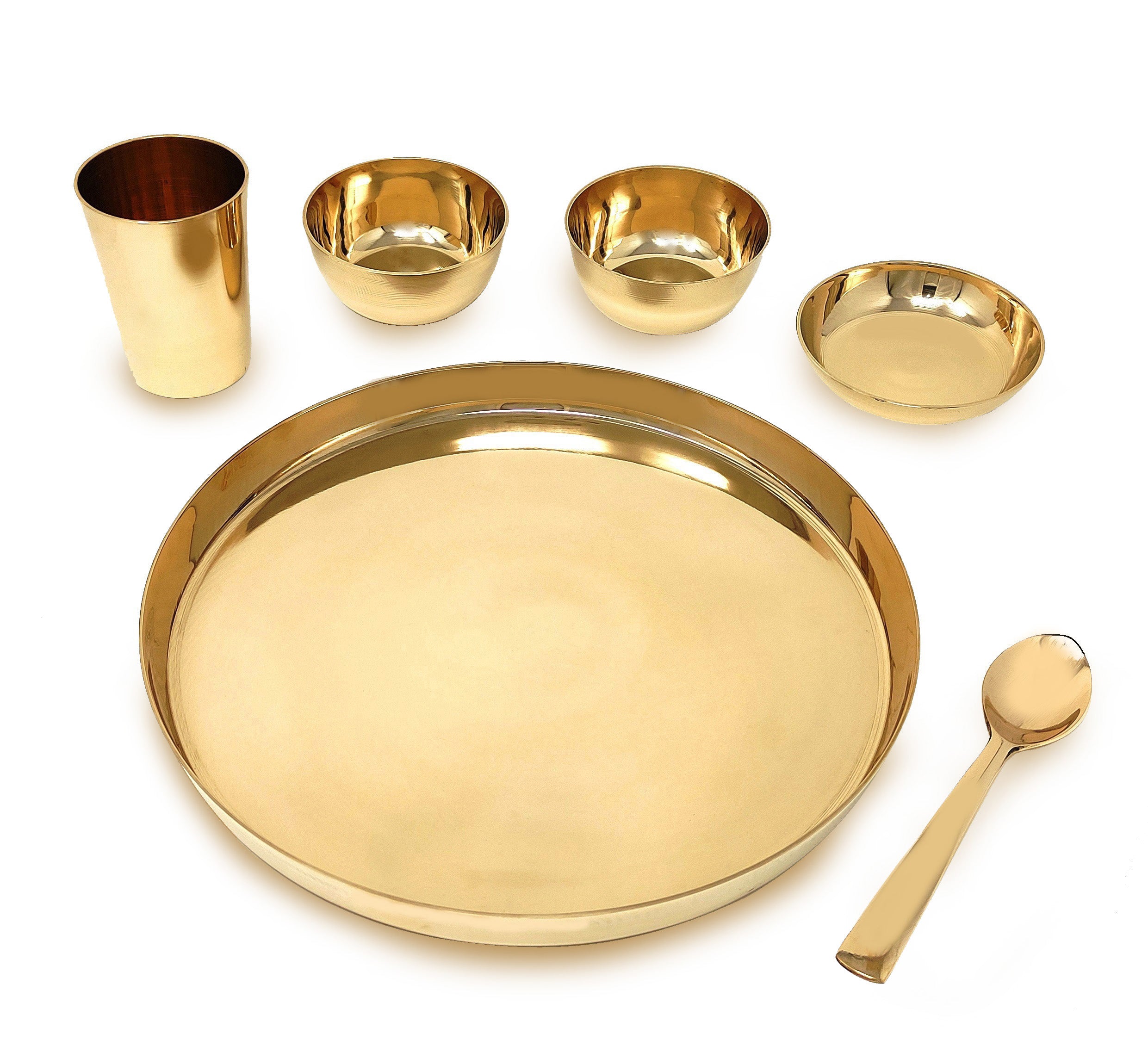 BENGALEN Brass Dinner Set 12 Inch for Adult Daily Use Annaprashan Sanskar Rice Ceremony Gift for Girls Boys Kids Festive Birthday Return Home Decorative Gifts Items