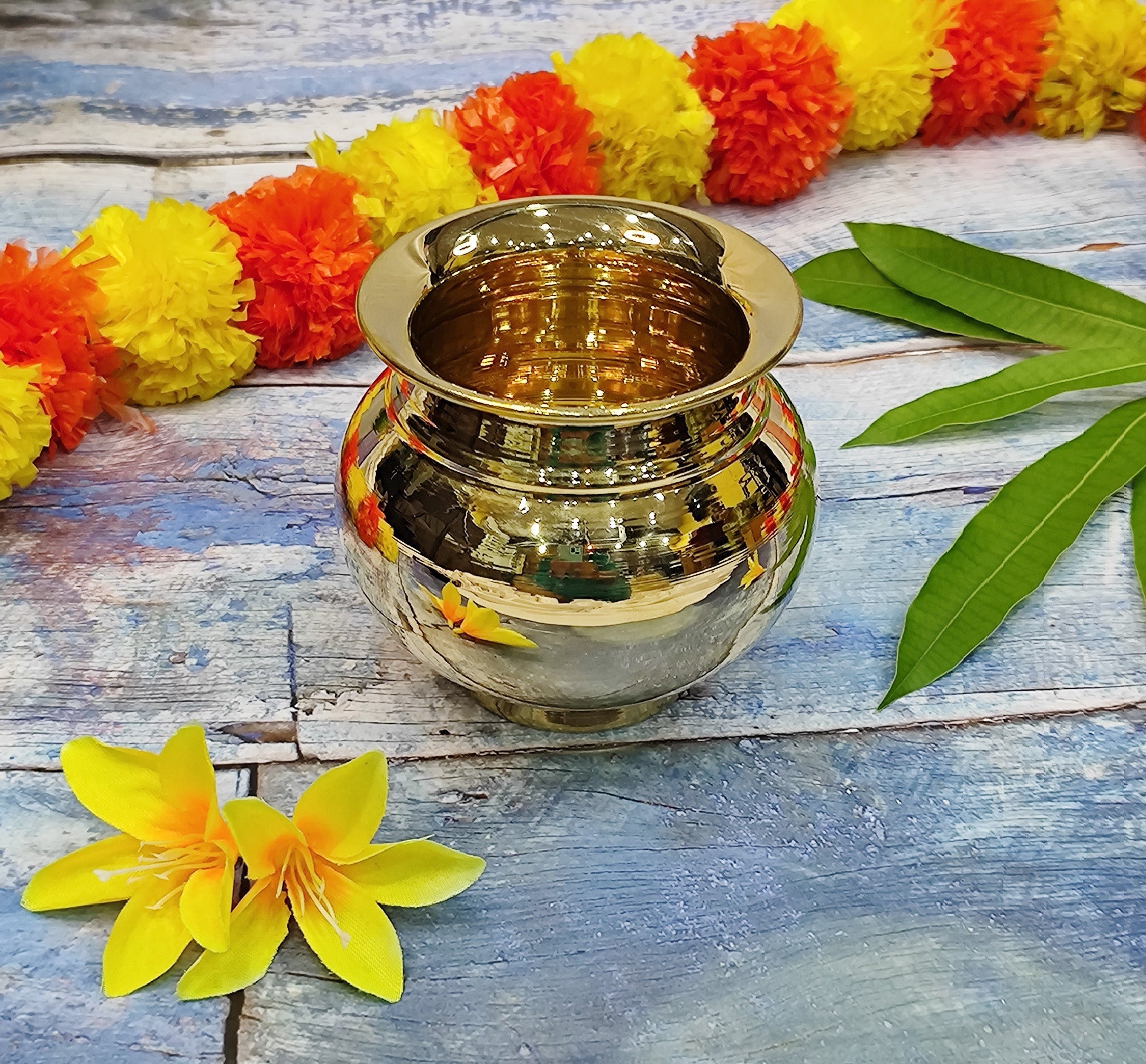 BENGALEN পিতলের কলশ লোটা গাদোয়া চকচকে পূজার প্রবন্ধ বাড়ির মন্দিরের জন্য আলংকারিক পূজা আইটেম পূজার উদ্দেশ্য ফেরত উপহার