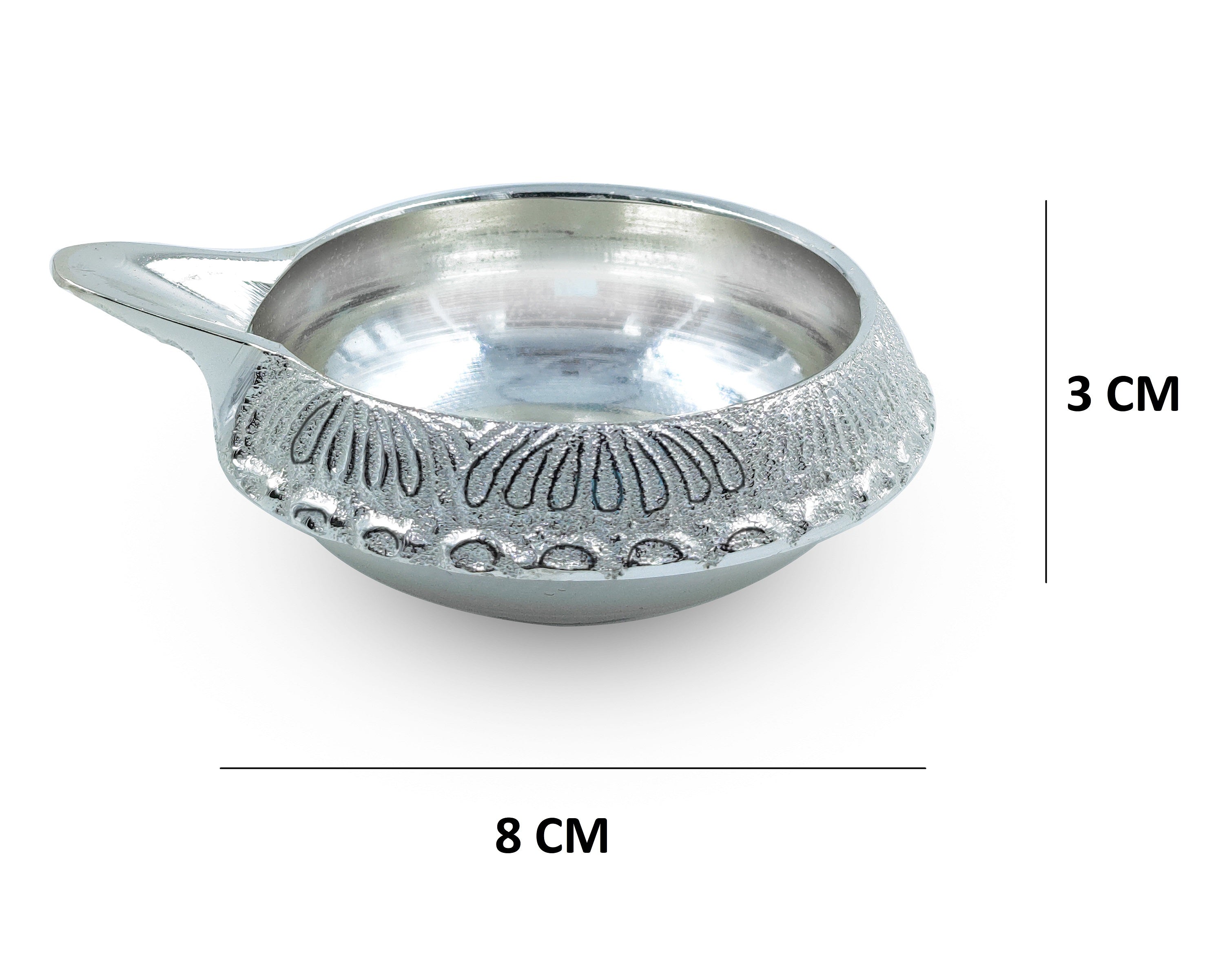 BENGALEN Silver Plated Diya with Blue Velvet Gift Box Kuber Dia Pooja Items Diwali Decoration Puja Gifts Handmade Oil Lamp Traditional Indian Deepawali Gift Items