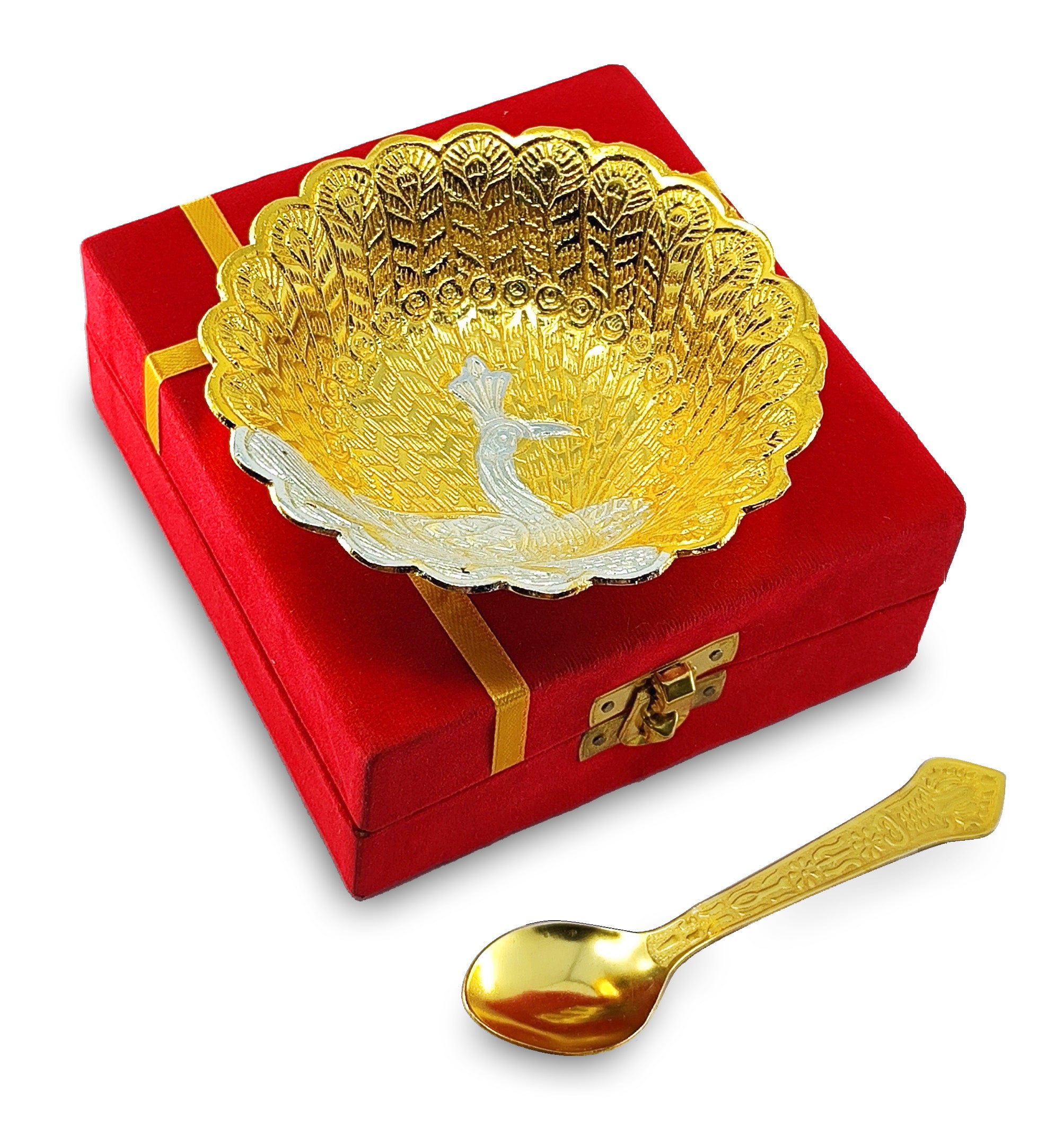BENGALEN Gold & Silver Plated Bowl Spoon Set