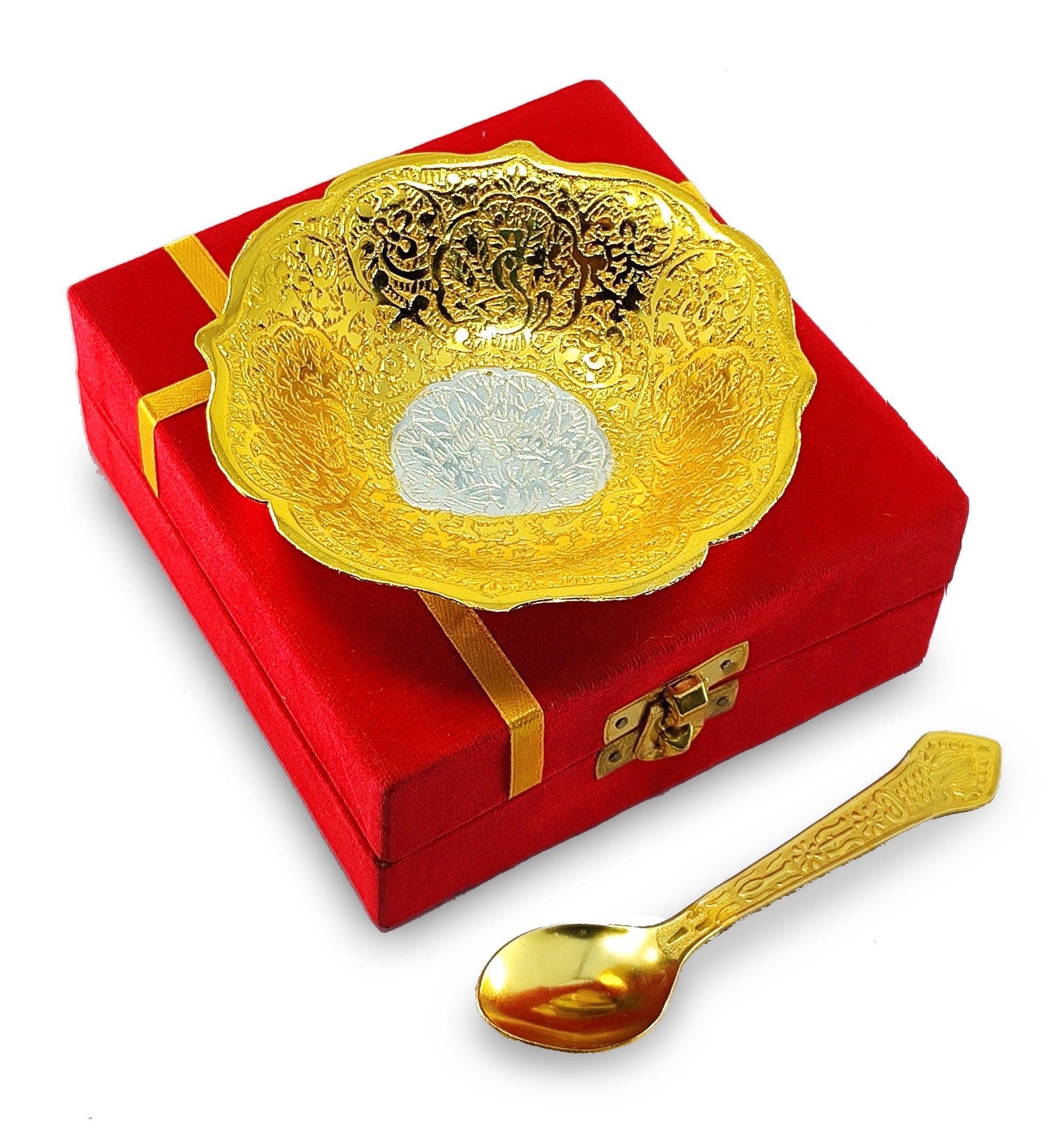 BENGALEN Gold & Silver Plated Bowl Spoon Set