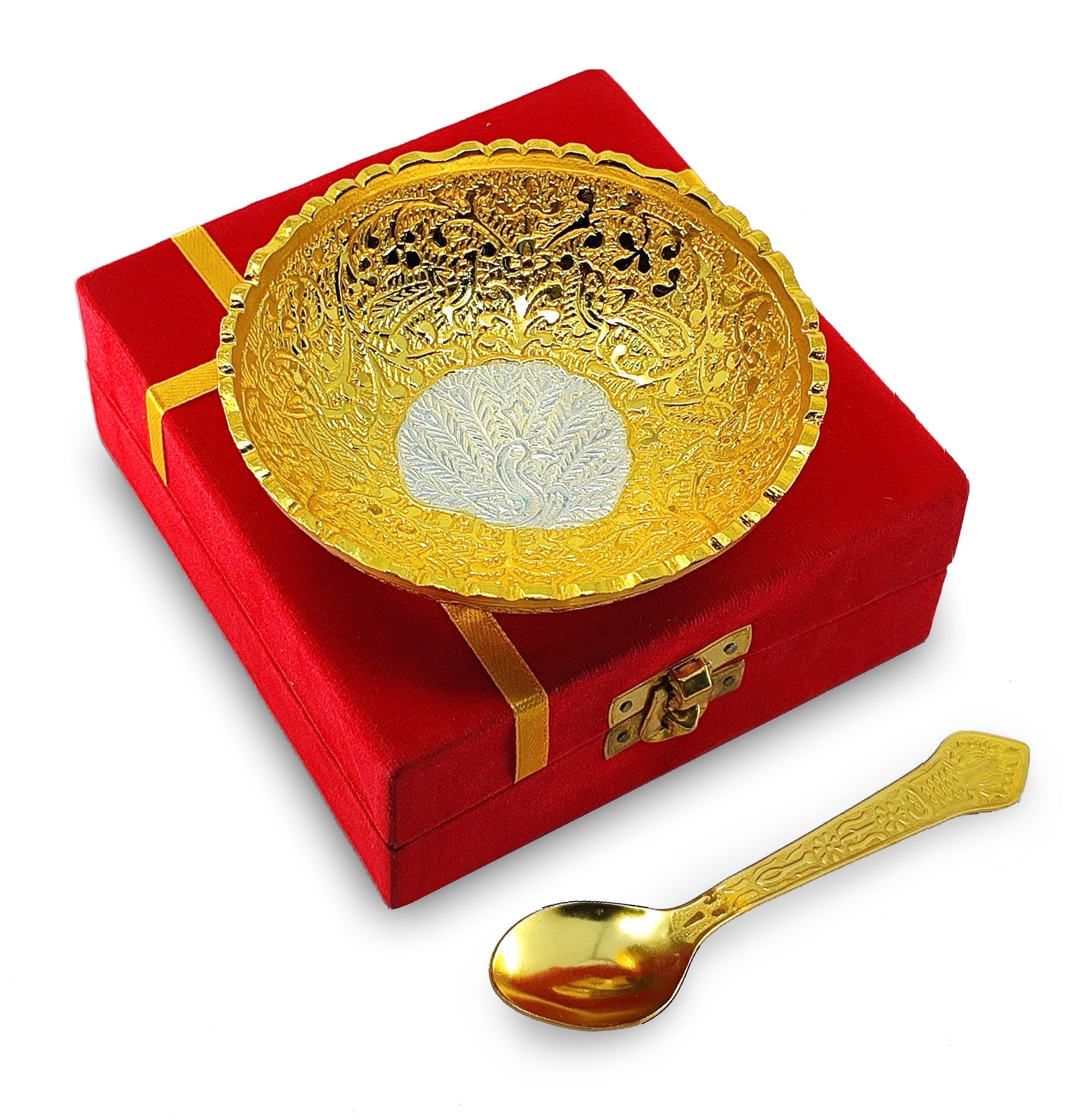 BENGALEN Gold & Silver Plated Bowl Spoon Set