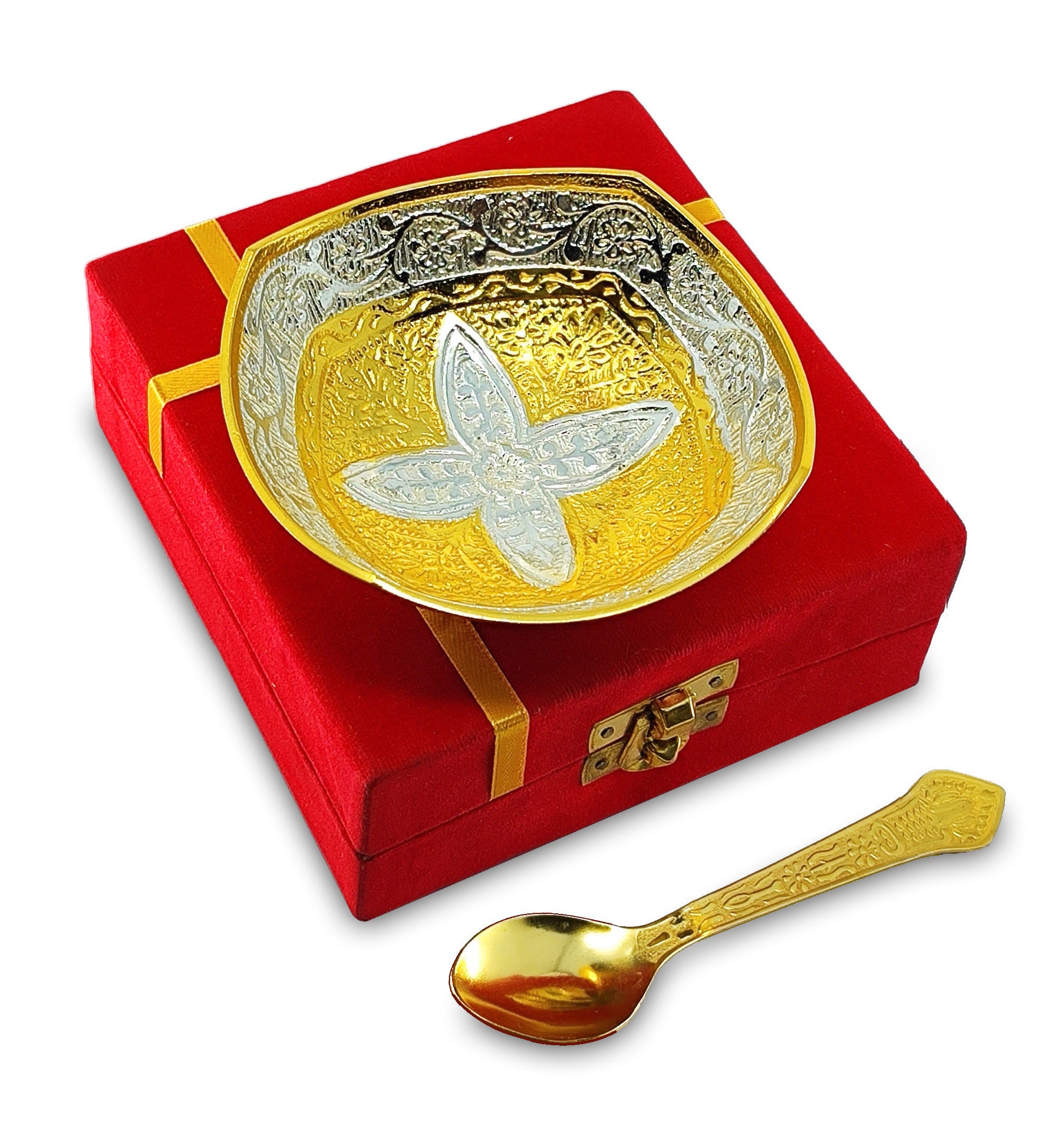 BENGALEN Gold & Silver Plated Bowl Spoon Set