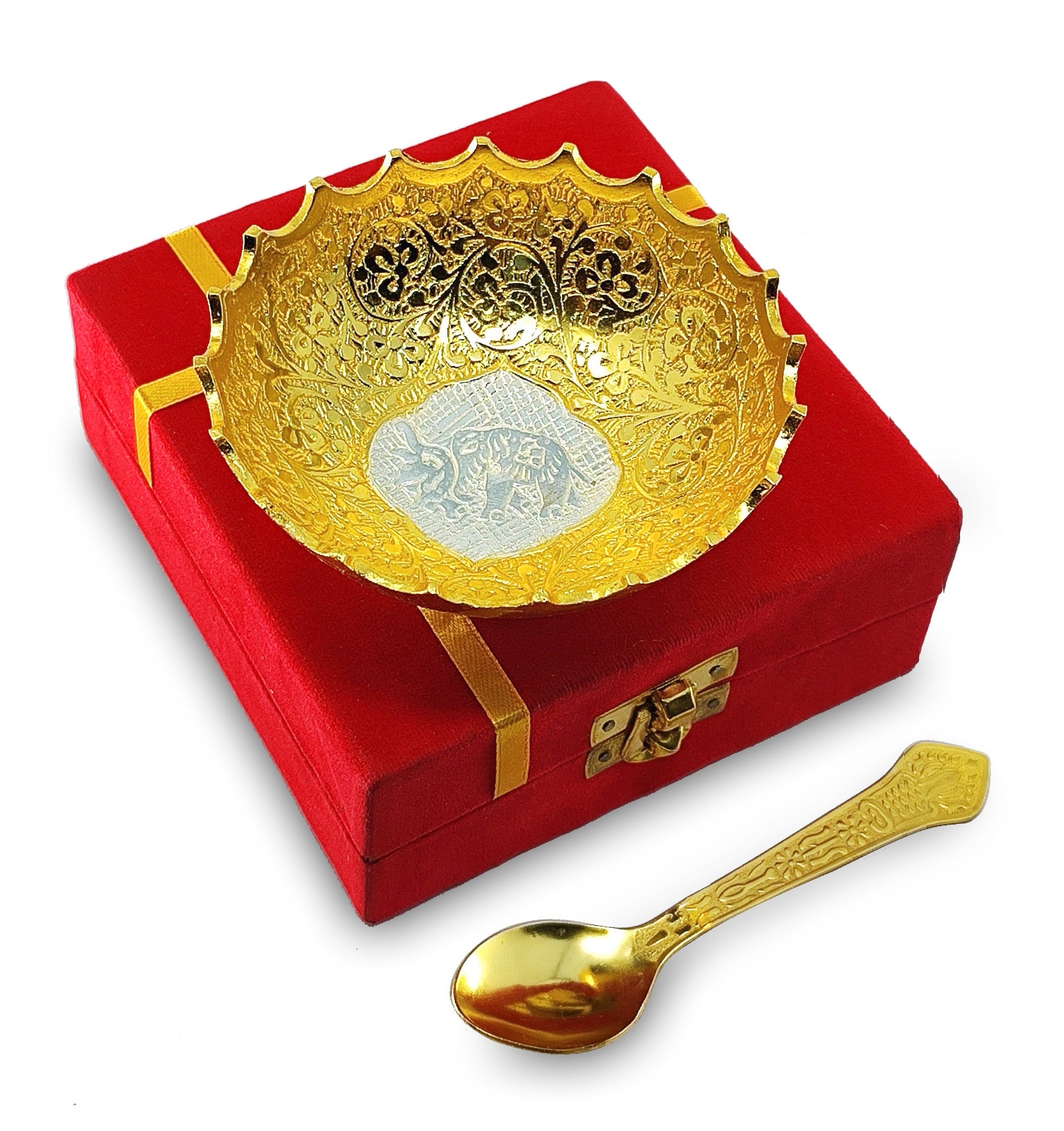 BENGALEN Gold & Silver Plated Bowl Spoon Set