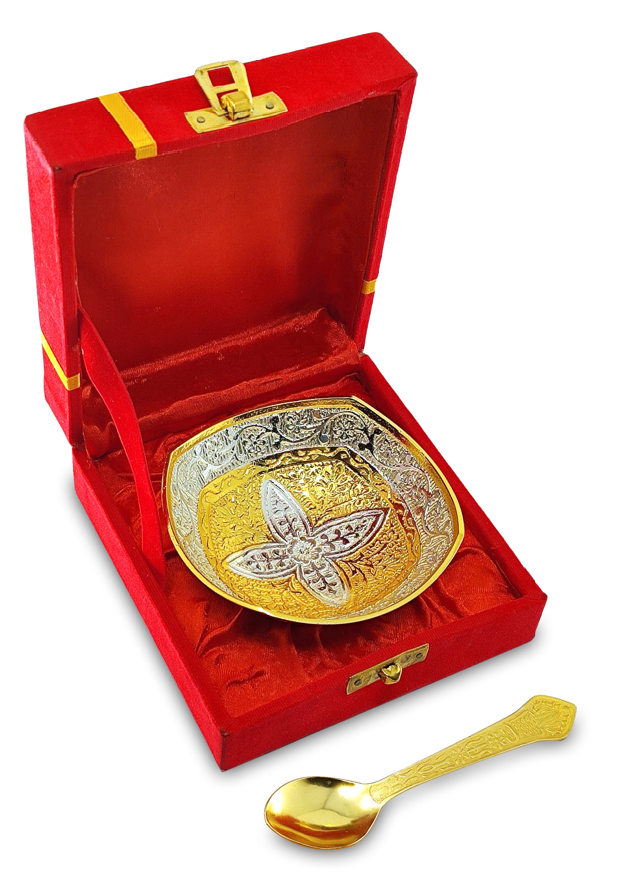 BENGALEN Gold & Silver Plated Bowl Spoon Set