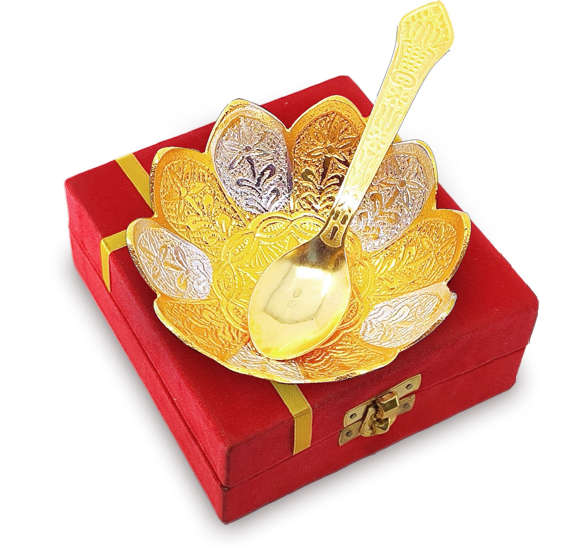 BENGALEN Gold & Silver Plated Bowl Spoon Set