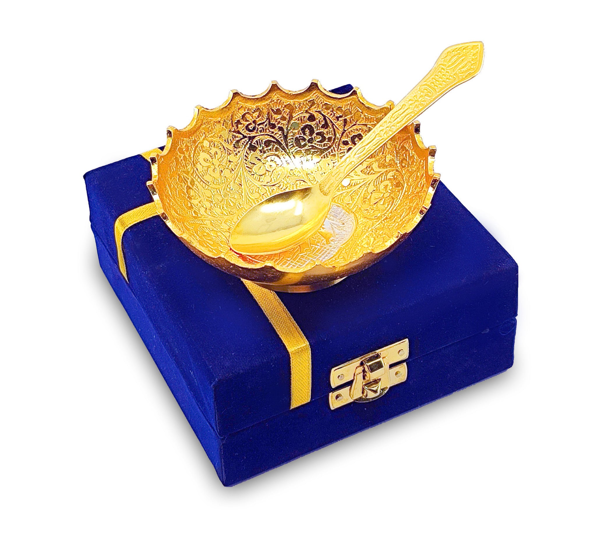 BENGALEN Gold & Silver Plated Bowl Spoon Set