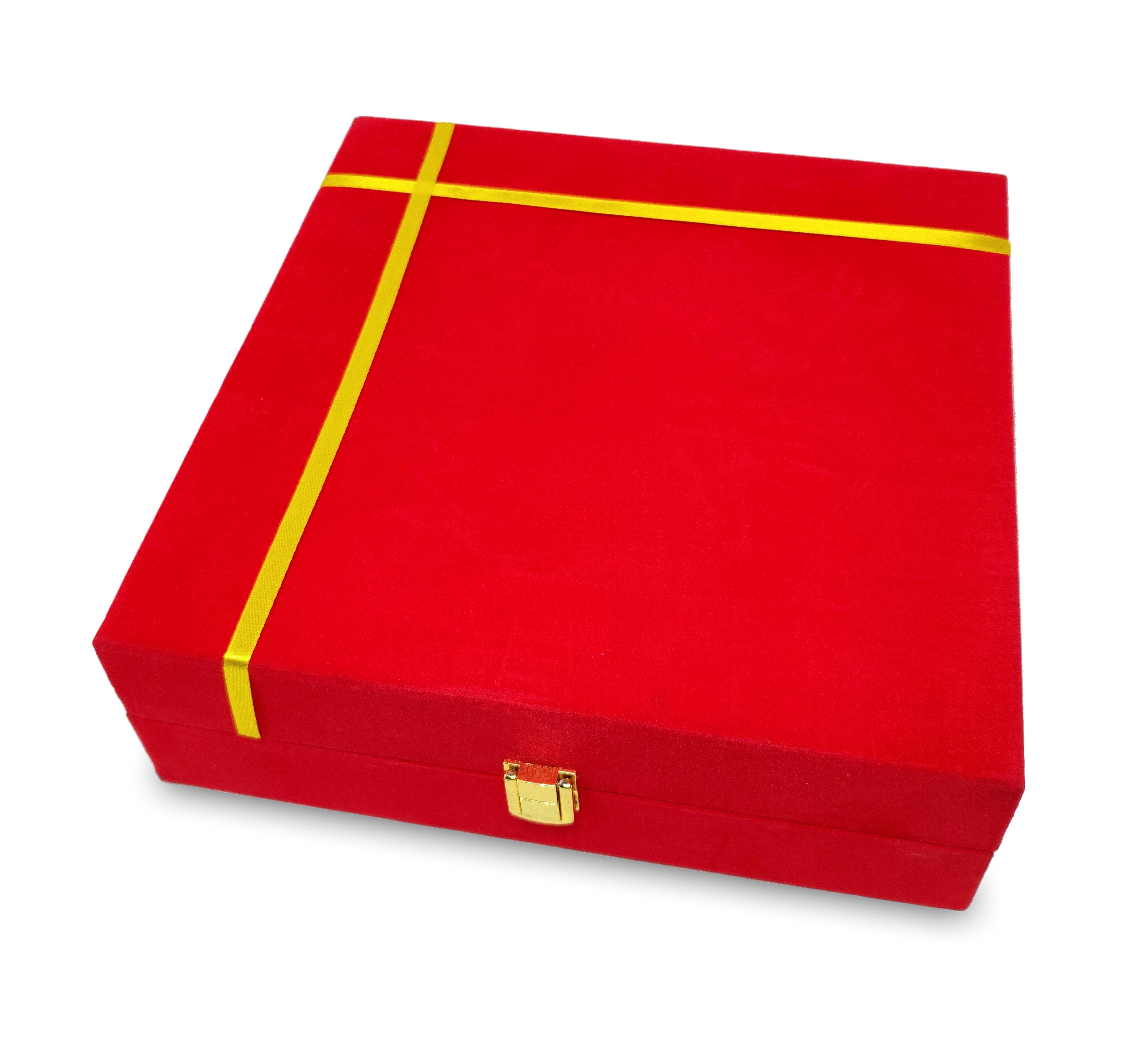 BENGALEN Pooja Thali Set Silver Plated with Red Gift Box Puja Plate Devdas Diya Kalash Bowl Palli Haldi Kumkum Stand Dhup Dan Ghanti for Home Office Diwali Wedding Return Gifts