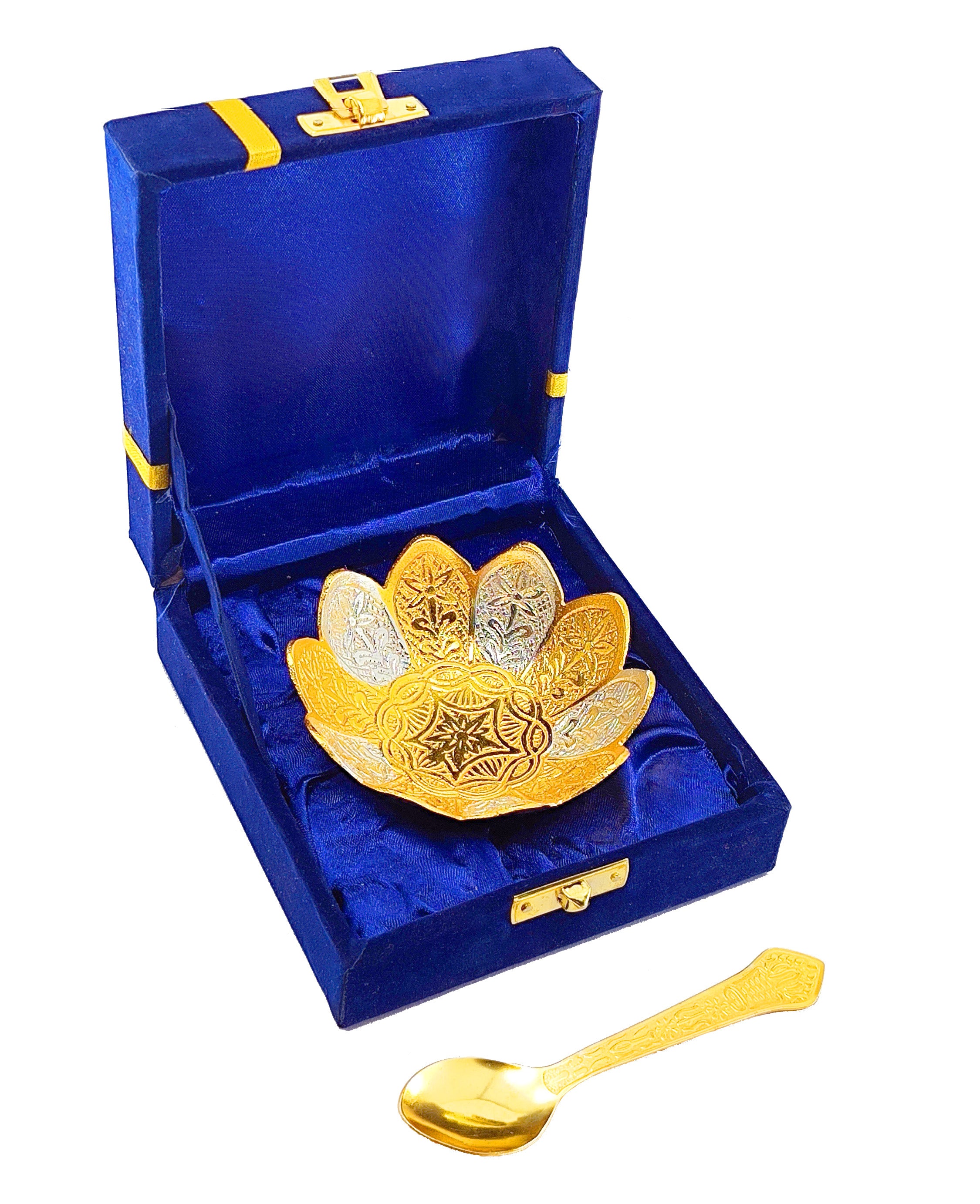 BENGALEN Gold & Silver Plated Bowl Spoon Set