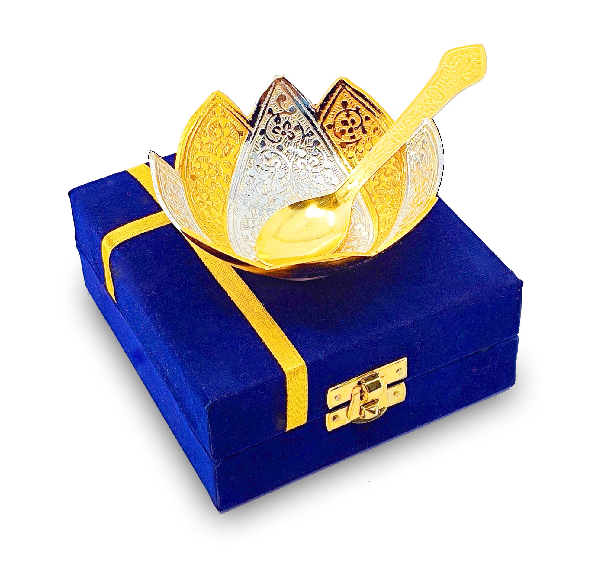 BENGALEN Gold & Silver Plated Bowl Spoon Set