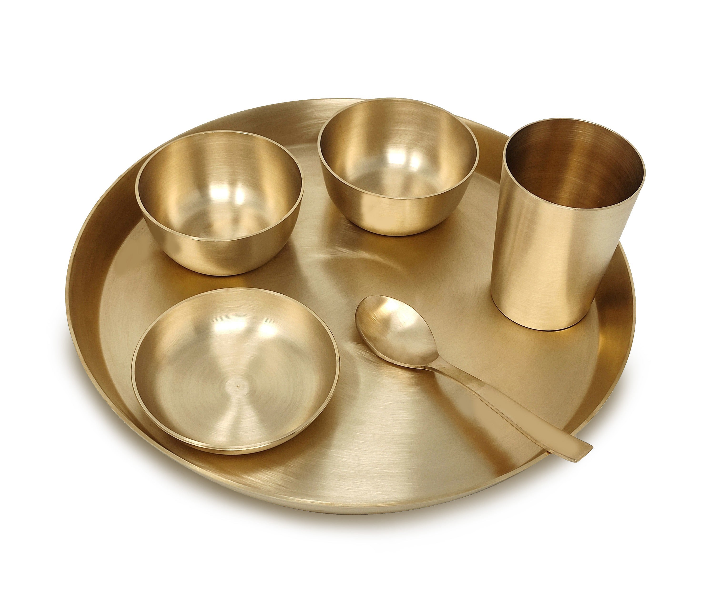 BENGALEN Kansa Dinner Set 12 Inch for Adult Daily Use Annaprashan Sanskar Rice Ceremony Gift for Girls Boys Kids Festive Birthday Return Home Decorative Gifts Items