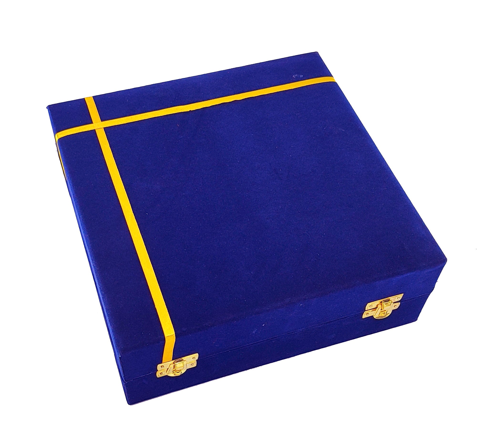 Bengalen Silver Plated Baby Dinner Set With Blue Velvet Box for Gift Rice Ceremony Annaprashan Sanskar for Boys Girls Kids Birthday Return Festive Gift Items