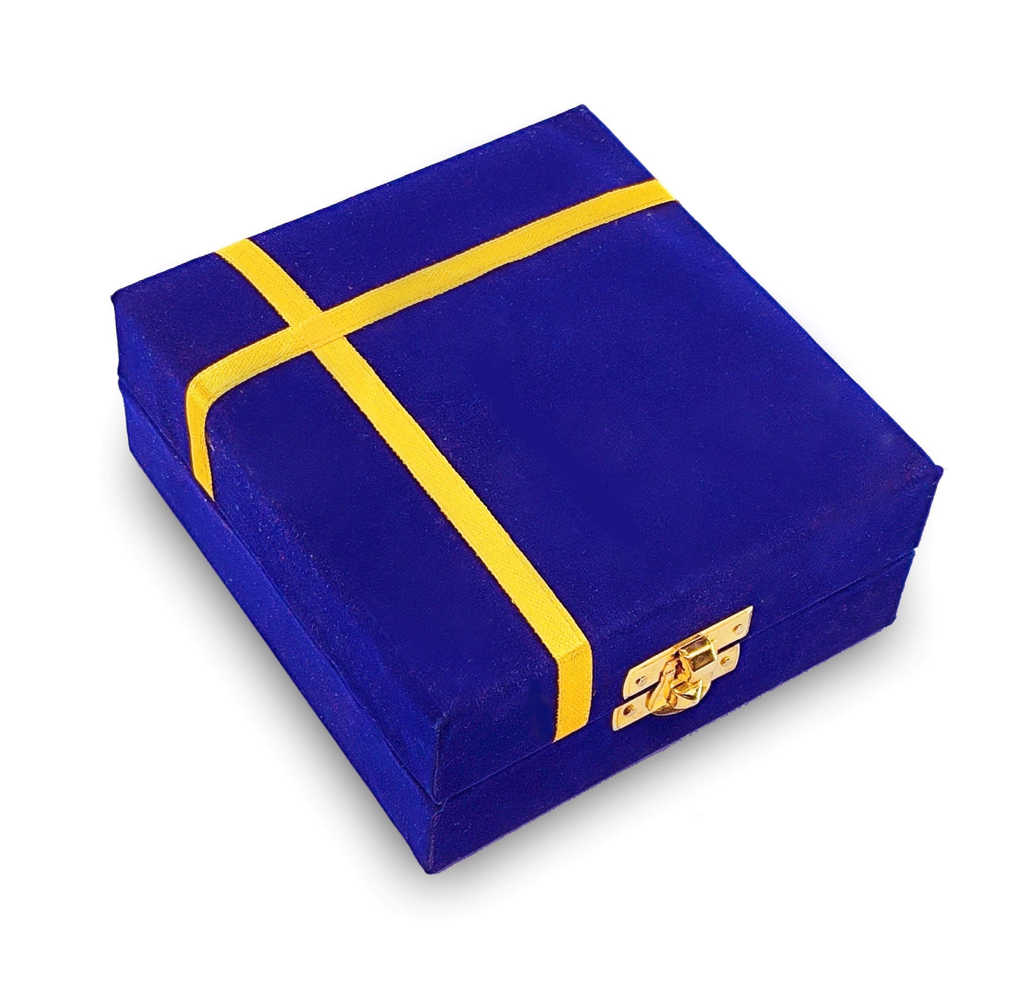 BENGALEN Silver Plated Panchmukhi Diya with Blue Velvet Gift Box Pooja Items Diwali Decoration Puja Gifts Handmade Gift Items