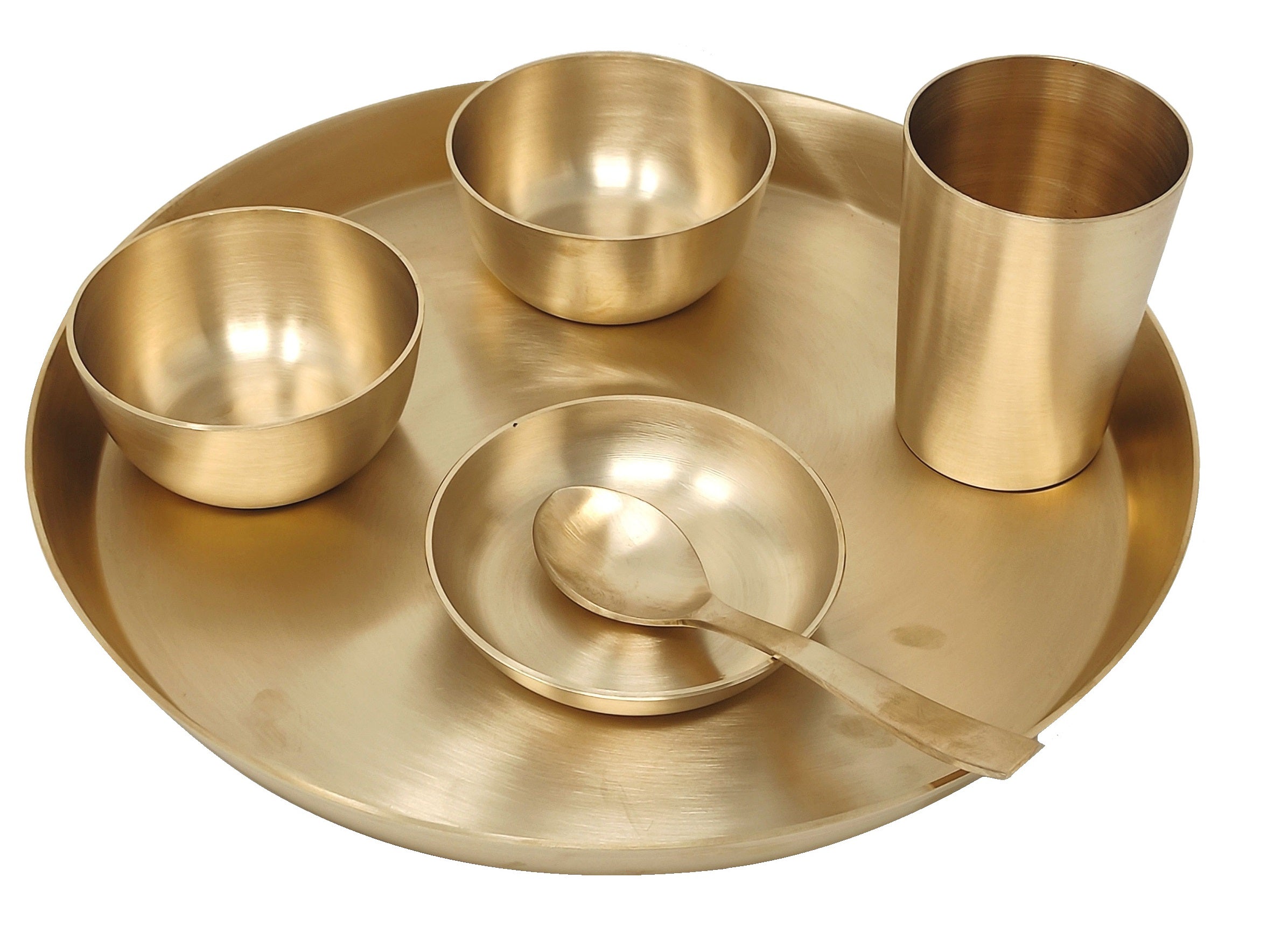 BENGALEN Kansa Dinner Set 12 Inch for Adult Daily Use Annaprashan Sanskar Rice Ceremony Gift for Girls Boys Kids Festive Birthday Return Home Decorative Gifts Items