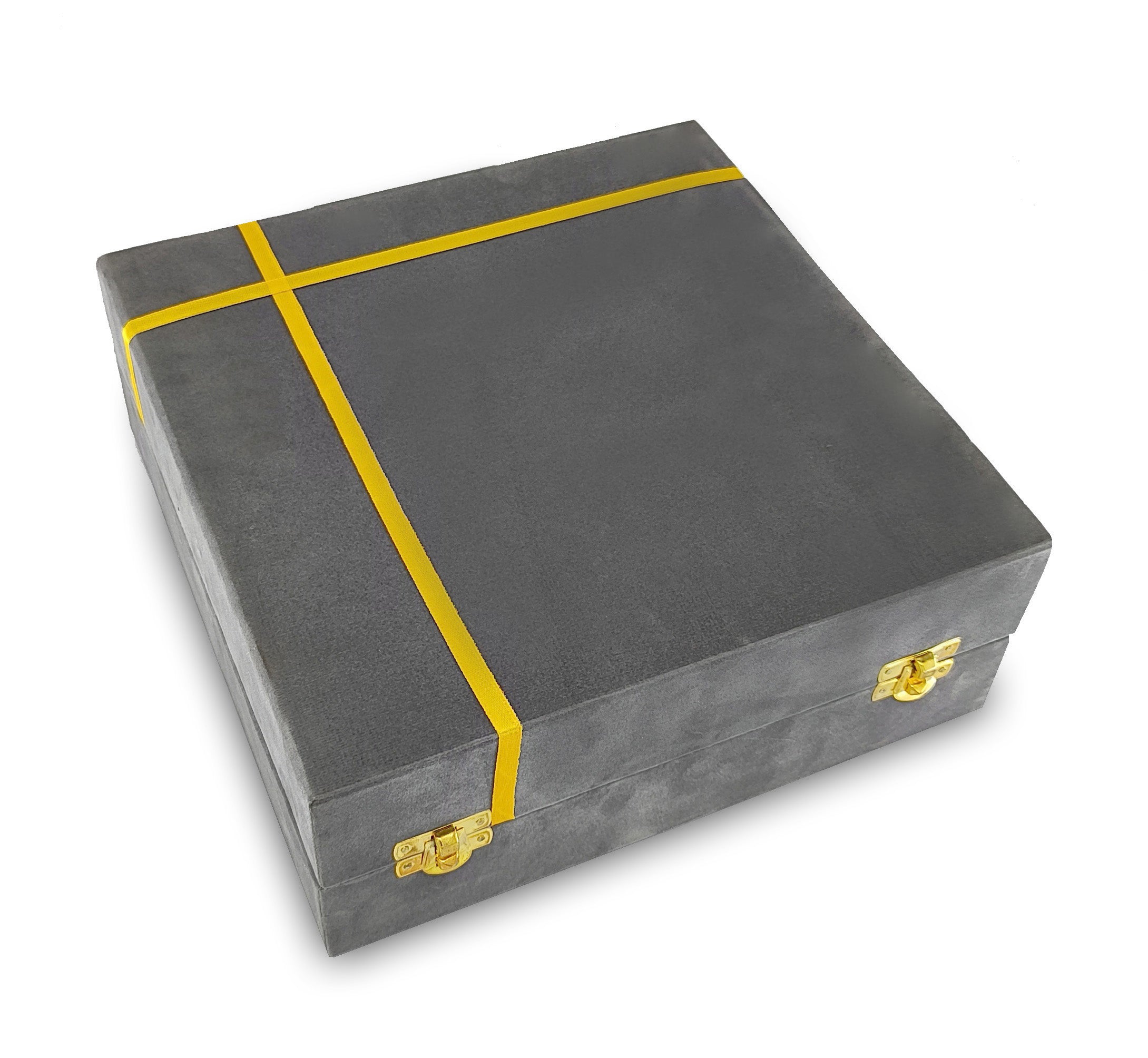 Bengalen Gold & Silver Plated Baby Dinner Set With Gray Velvet Box for Gift Rice Ceremony Annaprashan Sanskar for Boys Girls Kids Birthday Return Festive Gift Items