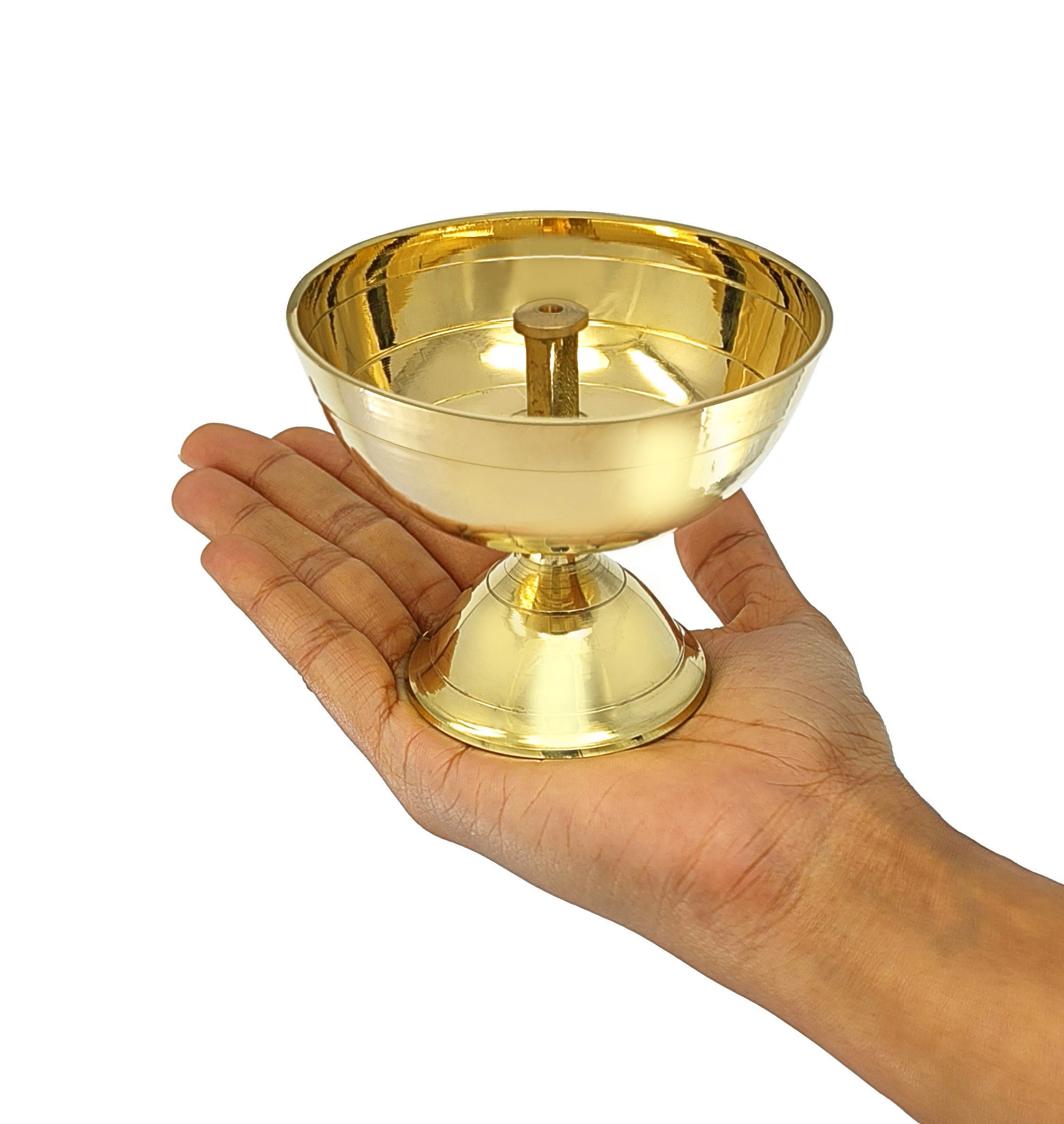 BENGALEN Brass Piyali Diya with Velvet Gift Box Traditional Oil Lamp Deepak Lamp Panchmahal Deepam for Pooja Mandir Diwali Indian Puja Items Wedding Return Gifts