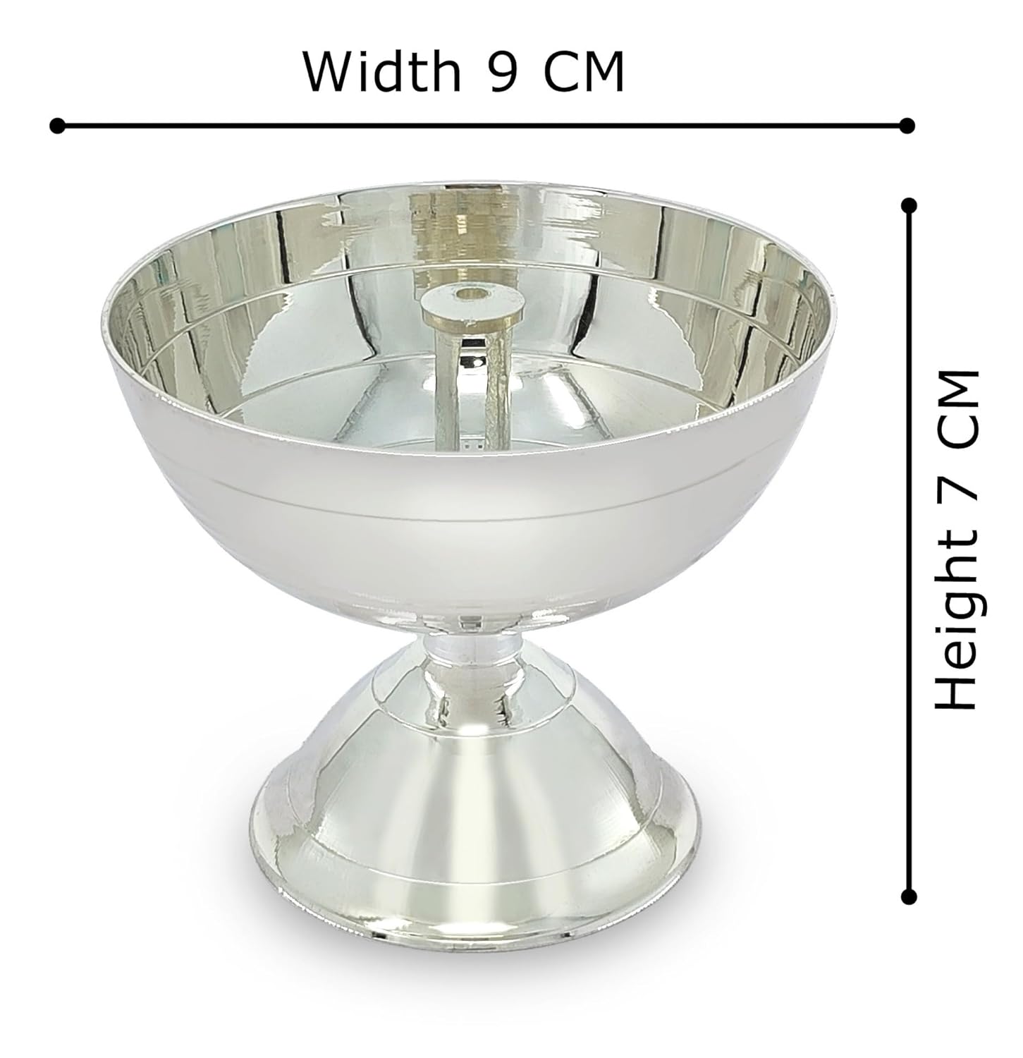 BENGALEN Silver Plated Piyali Diya with Velvet Gift Box Traditional Oil Lamp Deepak Lamp Panchmahal Deepam for Pooja Mandir Diwali Indian Puja Items Wedding Return Gifts