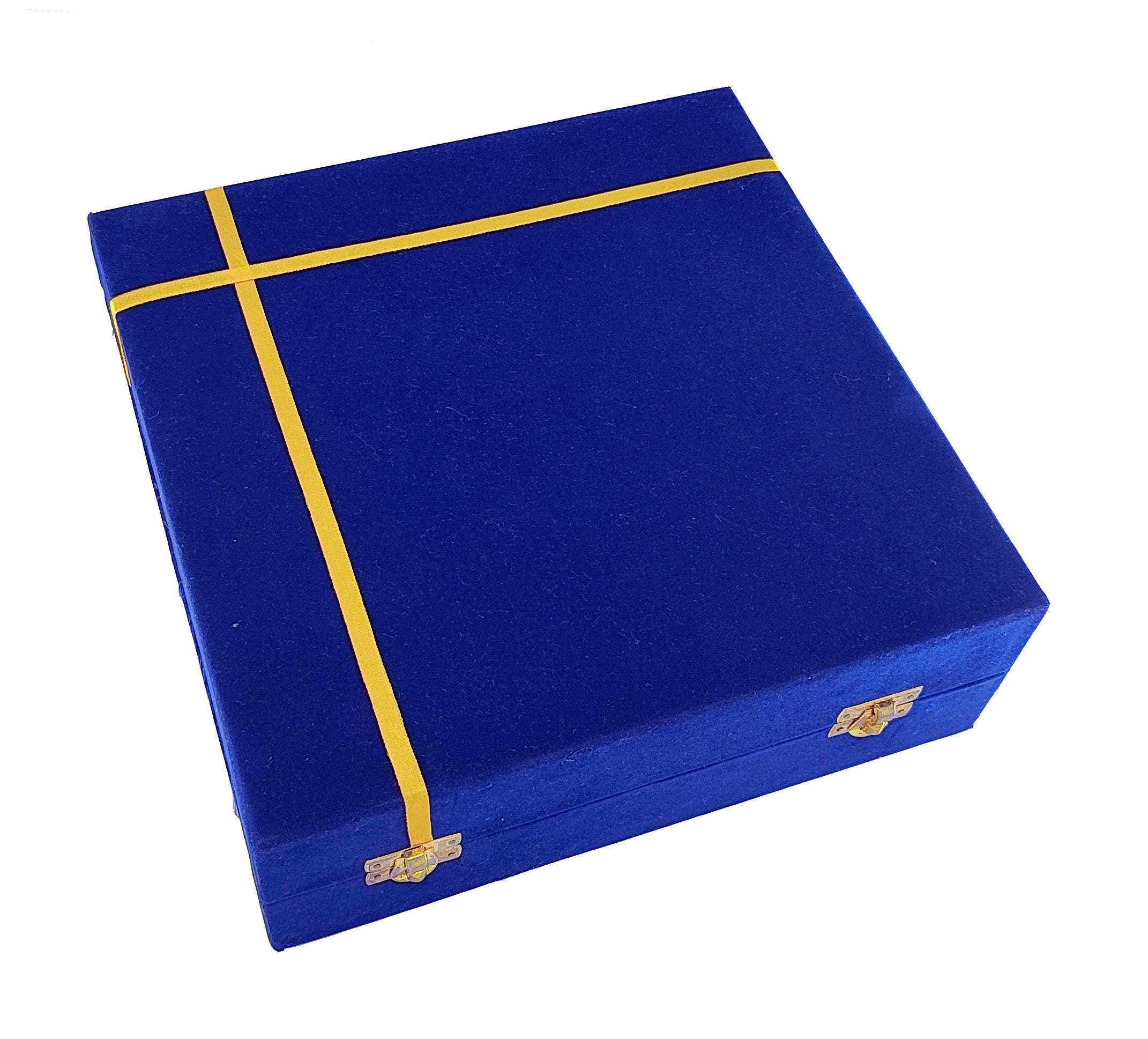 BENGALEN Pooja Thali Set 9 Inch Gold & Silver Plated with Blue Gift Box