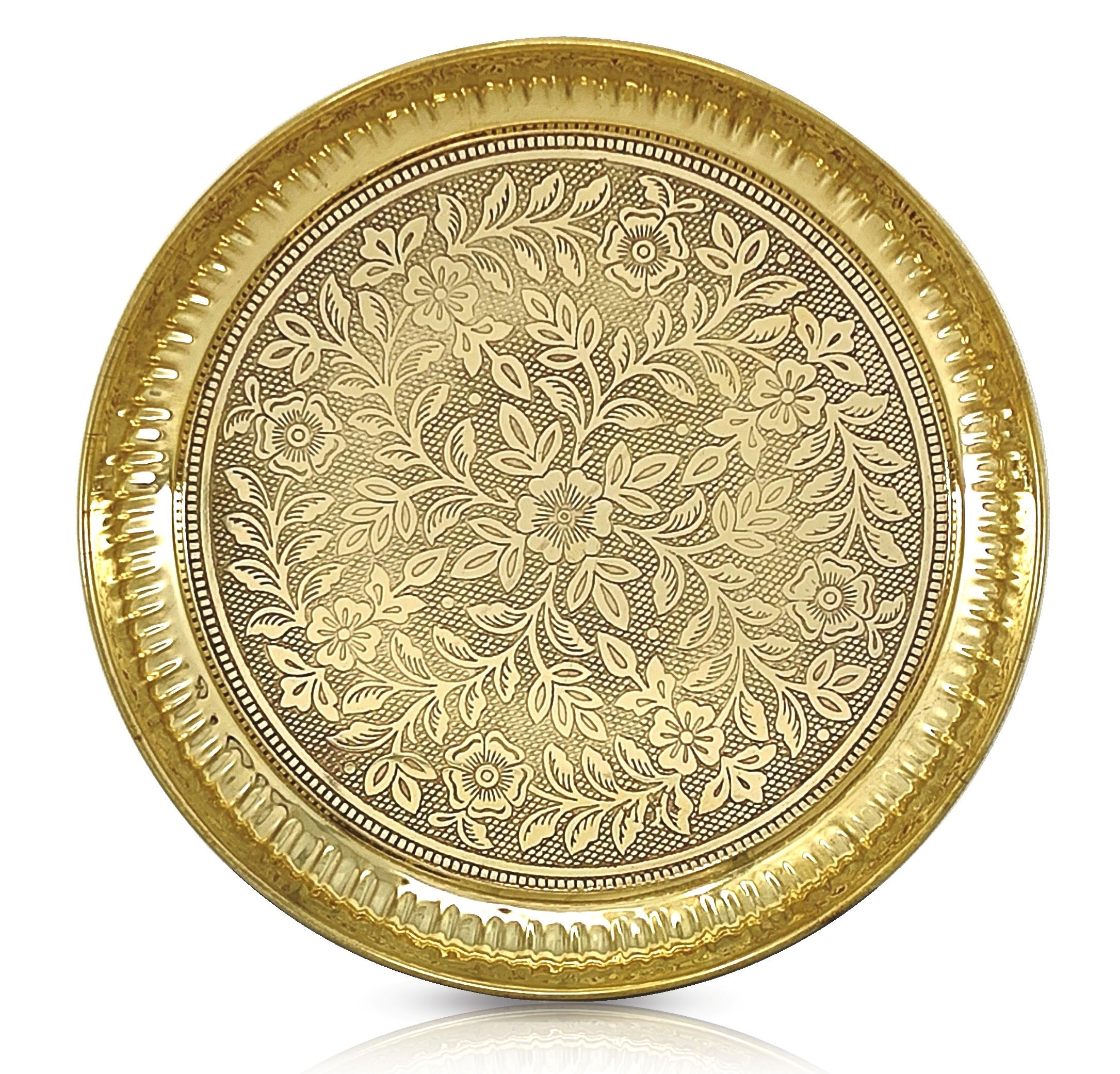Bengalen Brass Pooja Plate Pure Pital Arti Thali Pooja Thali Set Traditional Handcrafted for Puja Ghar Home Office Mandir Diwali Weeding Return Gift Items