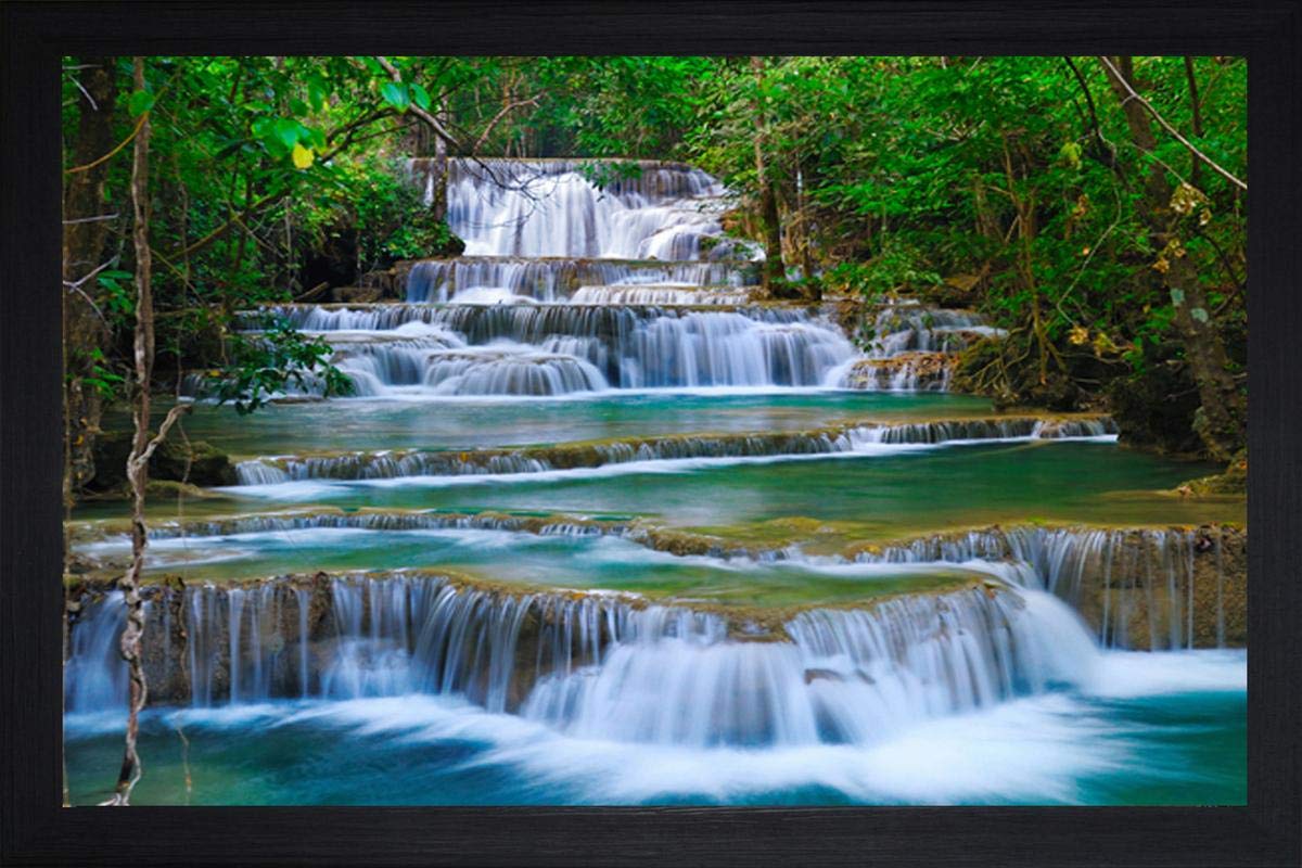 Nobility Natural Waterfall Large Synthetic Framed UV Digital Reprint Painting