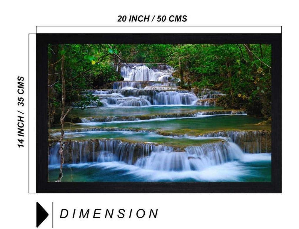 Nobility Natural Waterfall Large Synthetic Framed UV Digital Reprint Painting