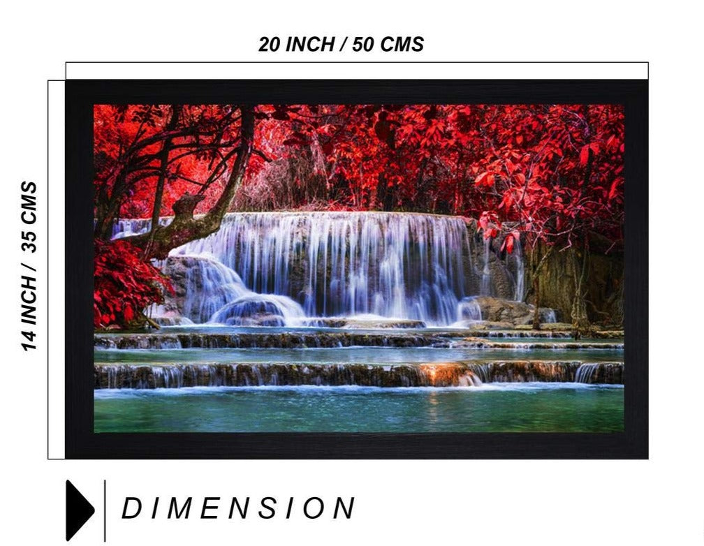 Nobility Nature Waterfall Large Synthetic Framed UV Digital Reprint Painting