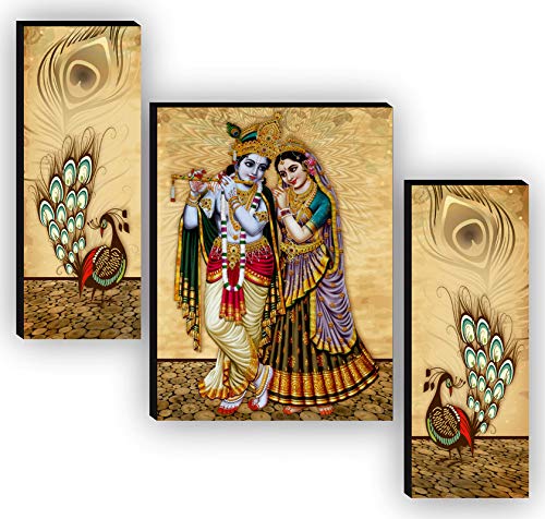Nobility Radha Krishna Painting UV Textured Self Adhesive MDF Wall Art Decor Showpiece Figurine Idol Statue