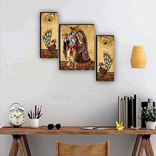 Nobility Radha Krishna Painting UV Textured Self Adhesive MDF Wall Art Decor Showpiece Figurine Idol Statue