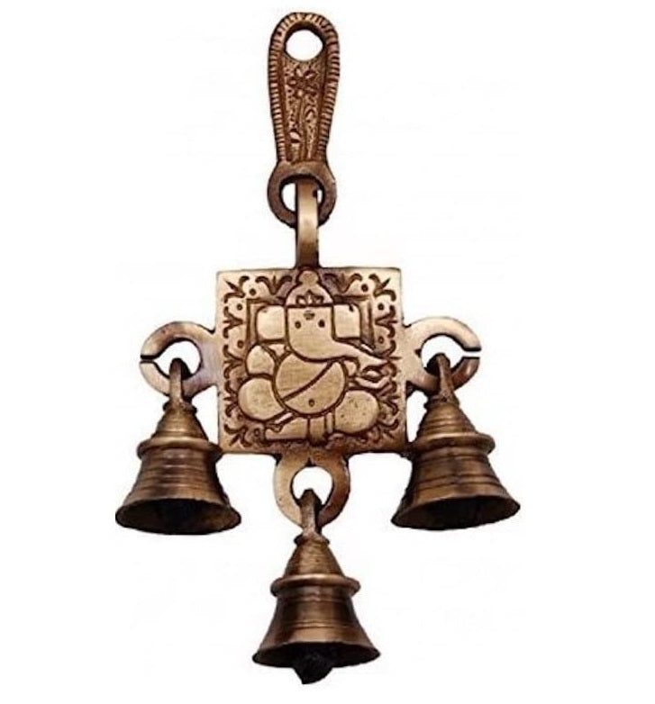 Ekhasa 100% Pure Brass Ganesh Wall Hanging Bell for Home Decor