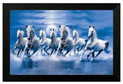 Nobility Seven Lucky Running Vastu Horses Painting