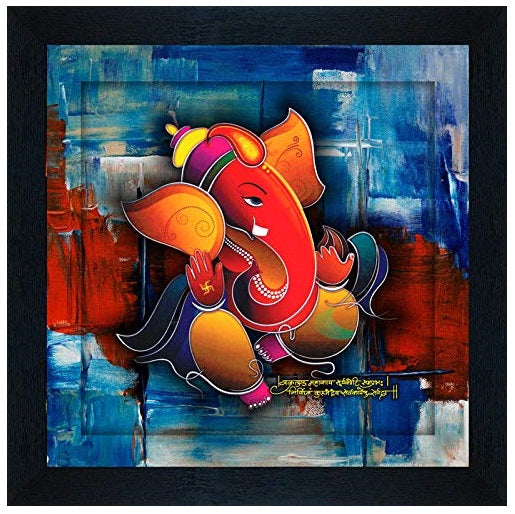 Nobility Ganesha Framed Painting Modern Wall Art Decor Statue