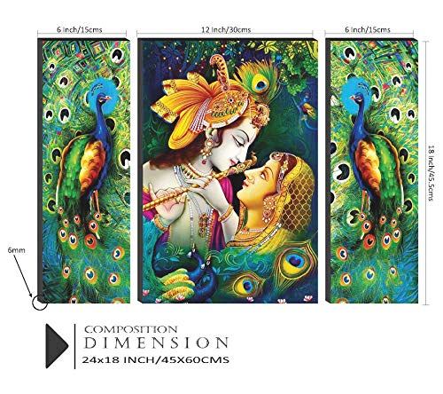 Nobility Radha Krishna MDF Self Adhesive Painting Digital Reprint Wall Art Statue Idol Decoration for Home, Living Room, Office, Weeding Gift